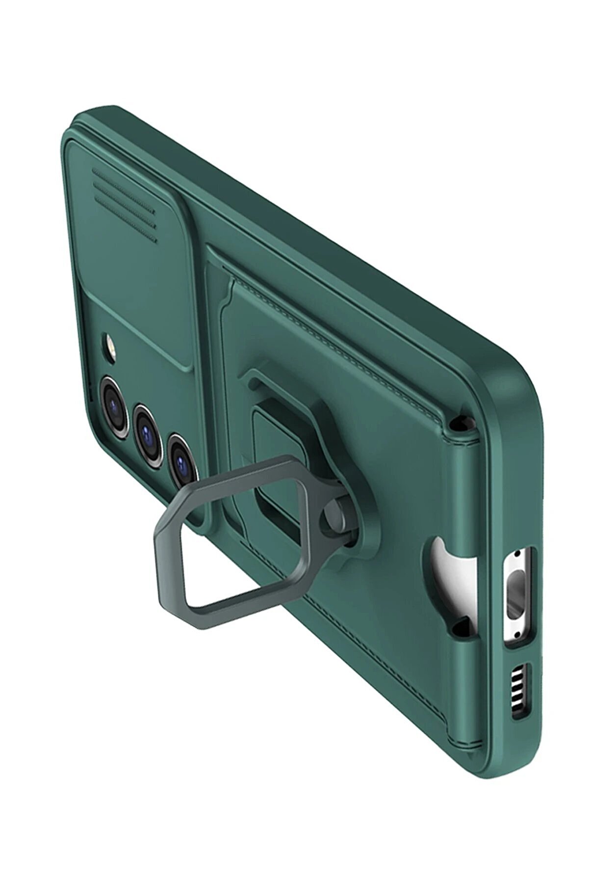 Samsung Galaxy S24 Plus Kılıf Zuma Kartvi̇zi̇tli̇ Y&uuml;z&uuml;kl&uuml; Si̇li̇kon - Yeşi̇l - Dropx9434-4553