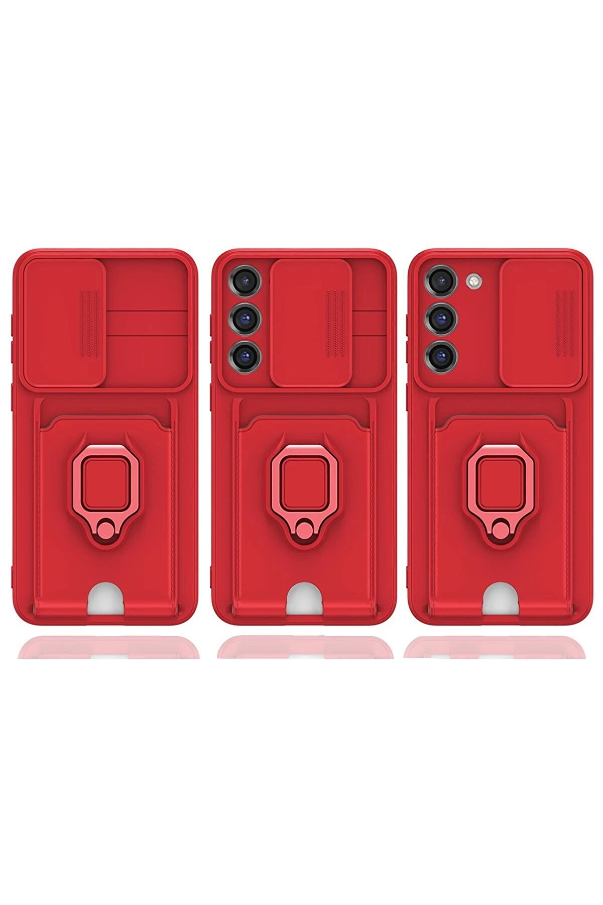 Samsung Galaxy S25 Plus Kılıf Zuma Kartvi̇zi̇tli̇ Yüzüklü Si̇li̇kon - Si̇yah - Dropx1836-6500