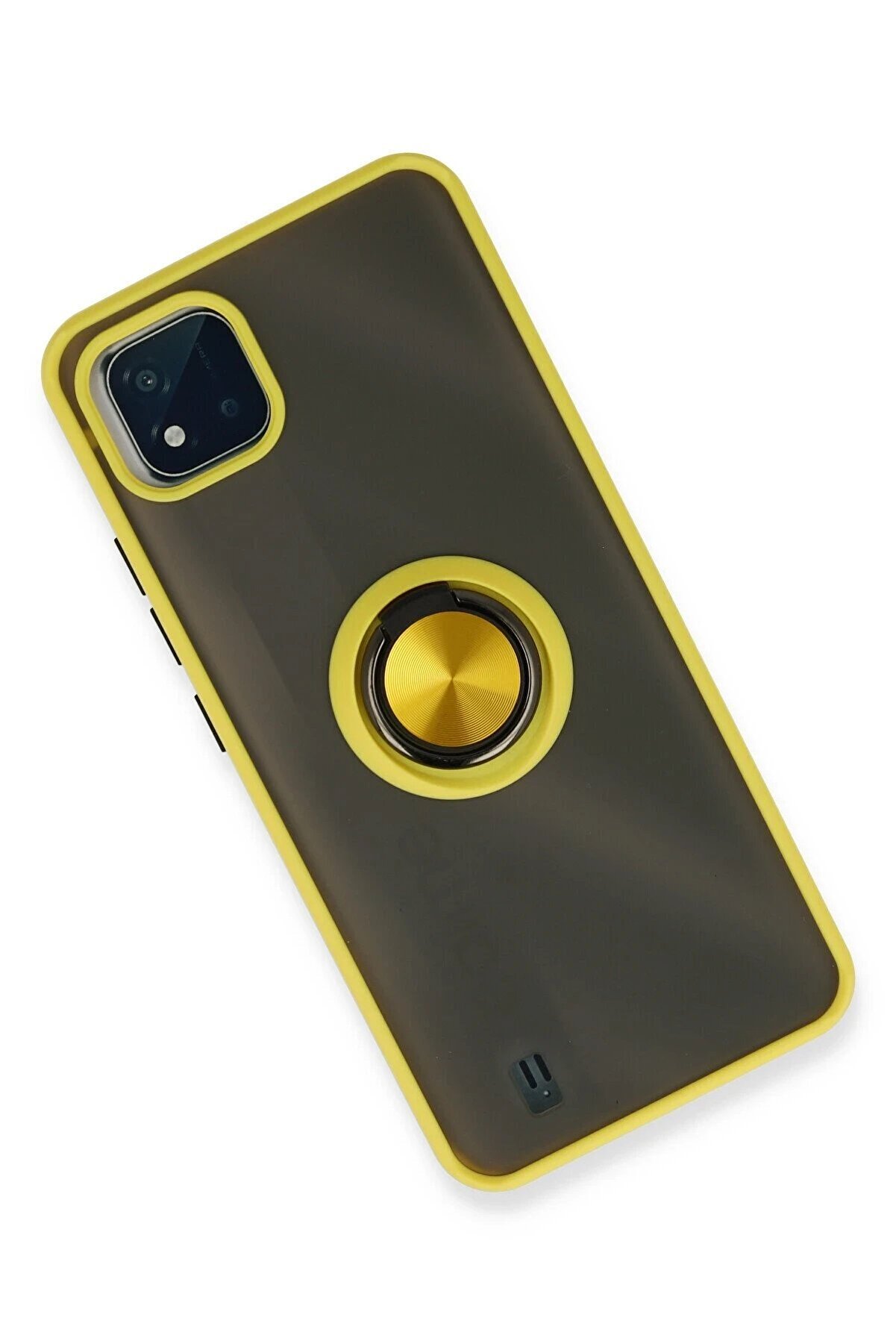 Realme C11 2021 Kılıf Montreal Yüzüklü Si̇li̇kon Kapak - Sarı - Dropx2426-3805