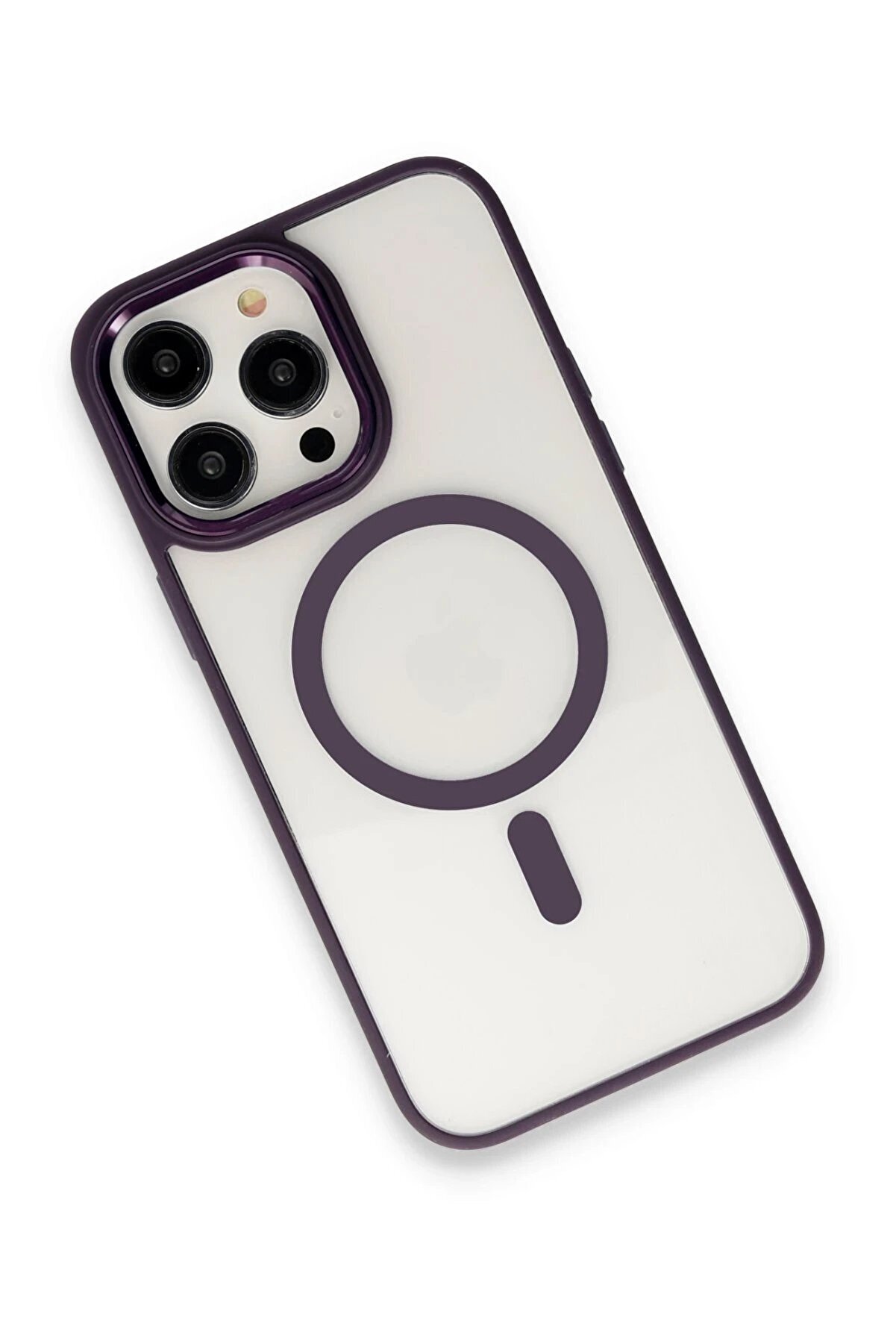 İphone 15 Pro Max Kılıf Room Magneti̇csafe Si̇li̇kon - Deri̇n Mor - Dropx7509-8331