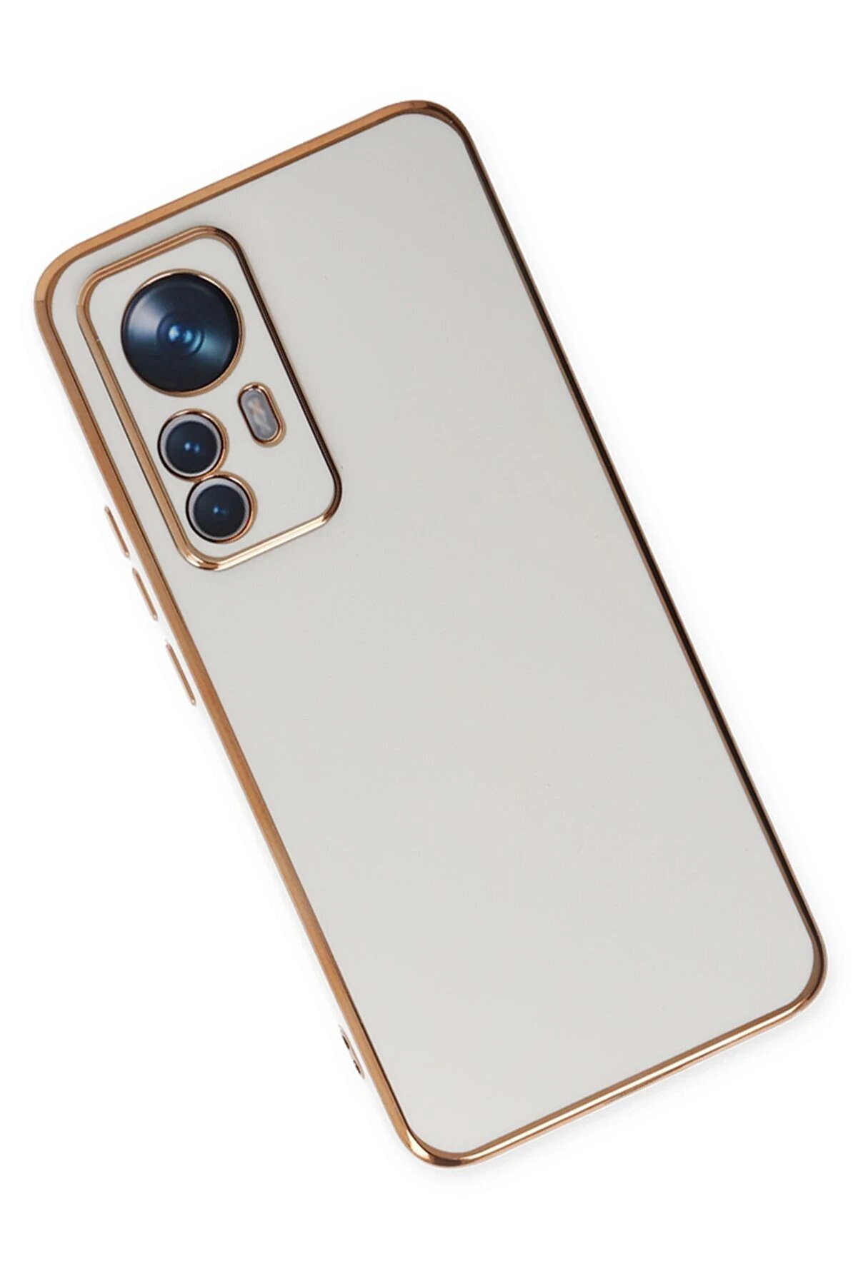 Xi̇aomi̇ Mi̇ 12T Pro Kılıf Volet Si̇li̇kon - Beyaz - Dropx5139-9322