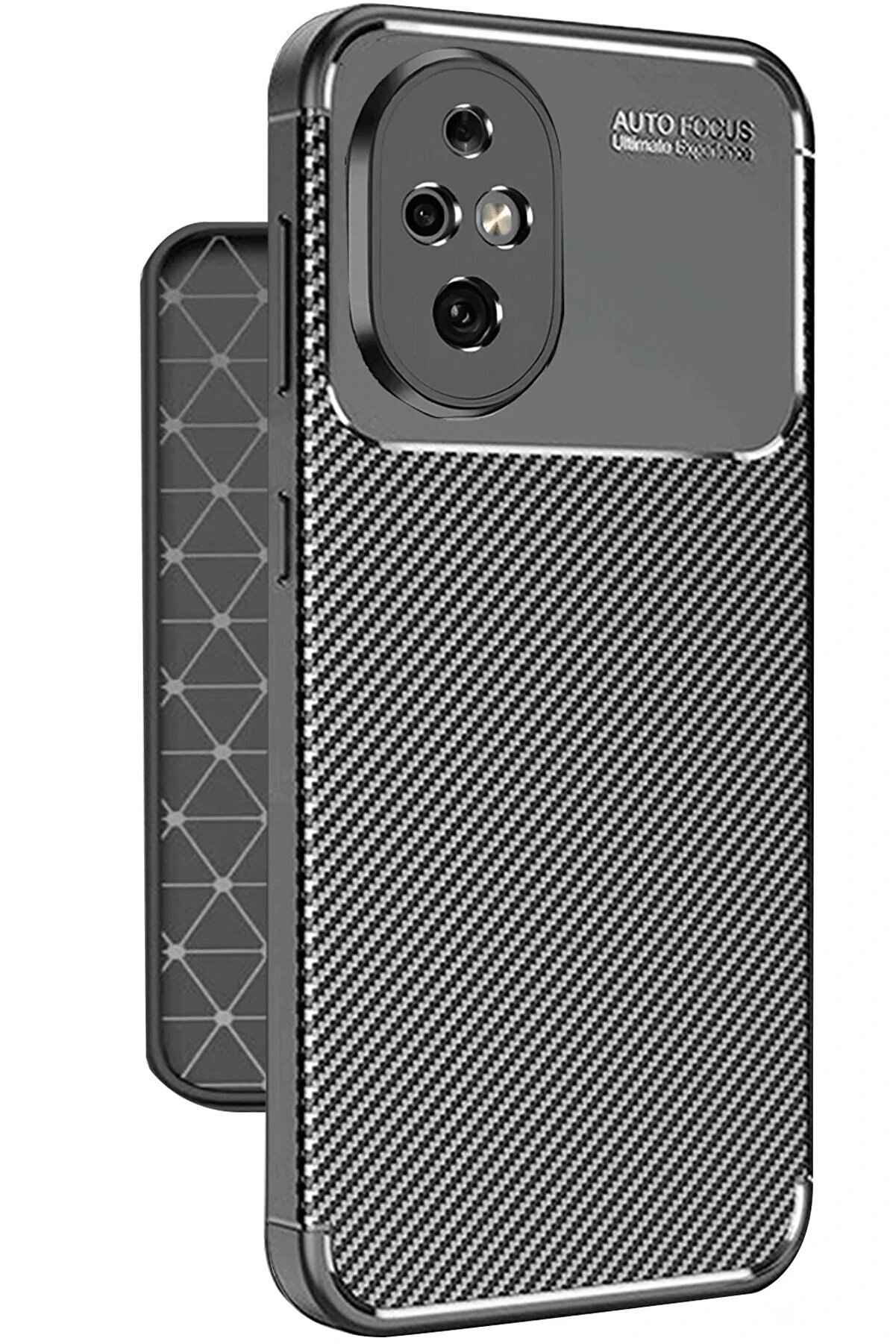 Honor 200 Kılıf Auto Focus Karbon Kapak - Si̇yah - Dropx7821-4423