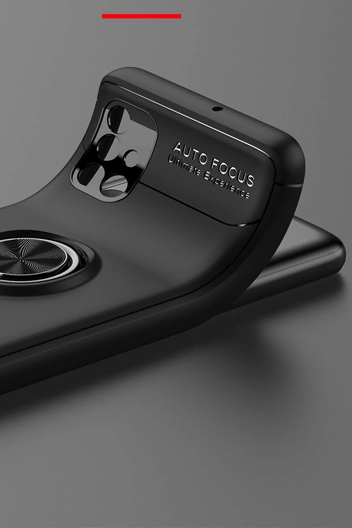 Samsung Galaxy M51 Kılıf Range Yüzüklü Si̇li̇kon - Si̇yah-Kırmızı - Dropx3153-7198