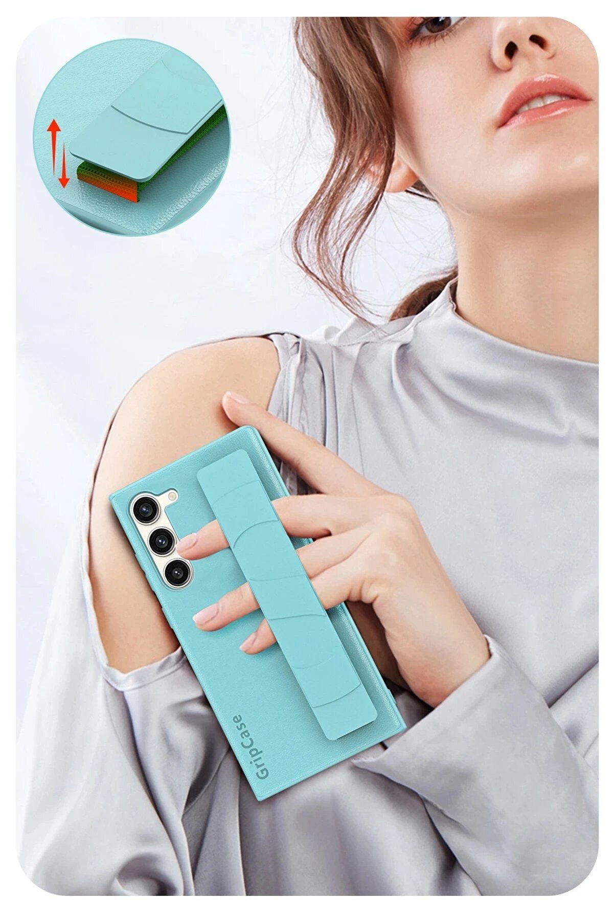 Samsung Galaxy S24 Kılıf Data Kapak - Pudra - Dropx3108-1830