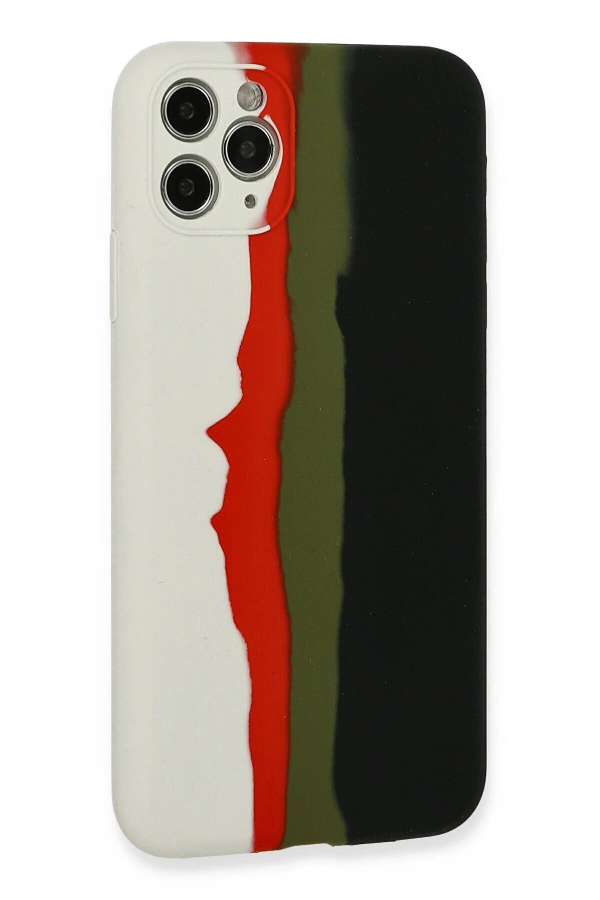 İphone 11 Pro Kılıf Ebruli̇ Lansman Si̇li̇kon - Beyaz-Si̇yah - Dropx3450-2001