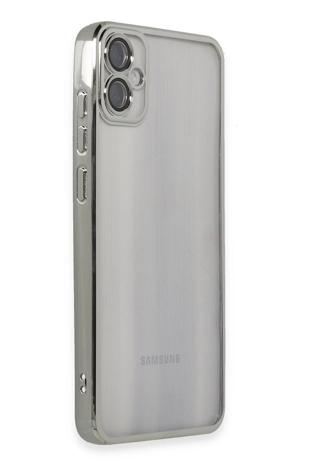 Samsung Galaxy A05 Kılıf Lensli̇ Si̇li̇kon - Gümüş - Dropx9758-3283