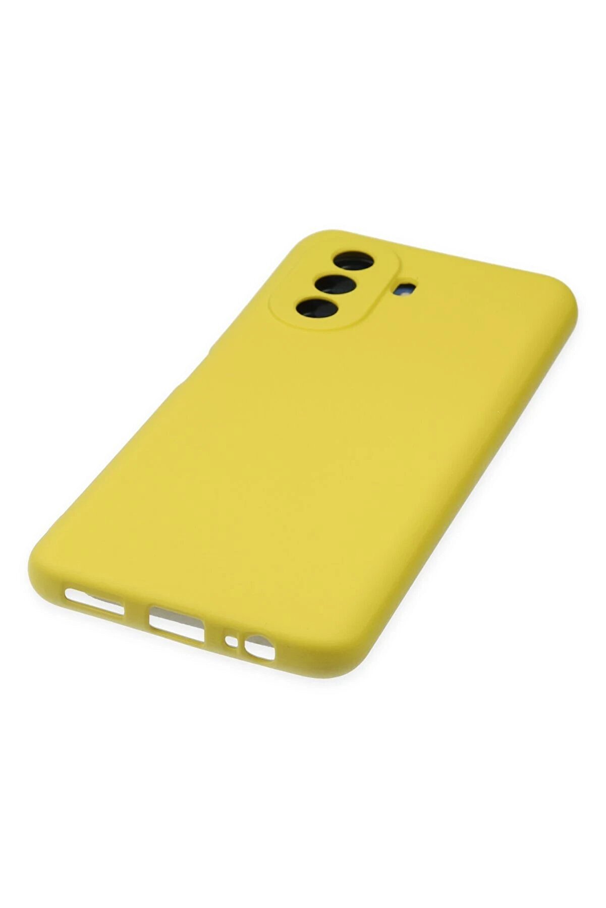 Huawei̇ Nova Y70 Kılıf Nano İ&ccedil;i̇ Kadi̇fe Si̇li̇kon - Sarı - Dropx8323-6855