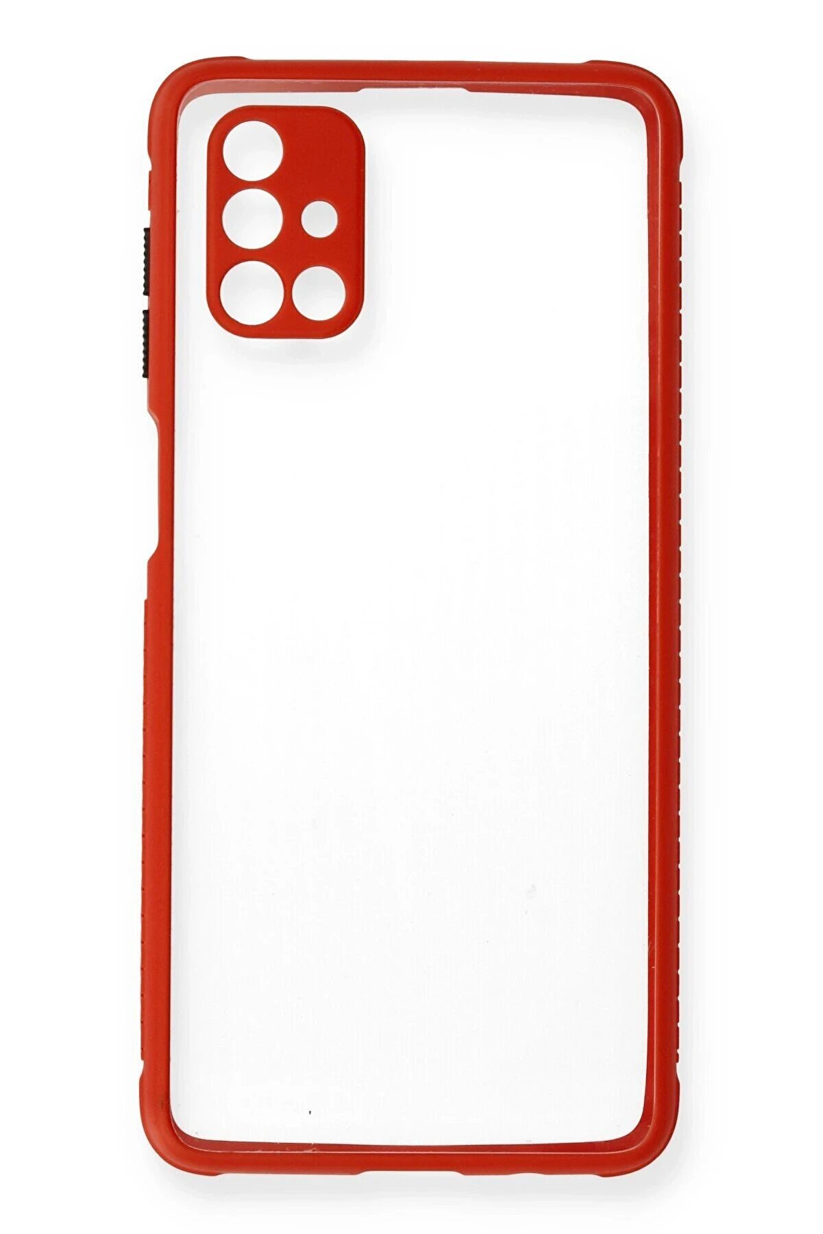 Samsung Galaxy M51 Kılıf Mi̇ami̇ Şeffaf Si̇li̇kon - Kırmızı - Dropx1801-8848