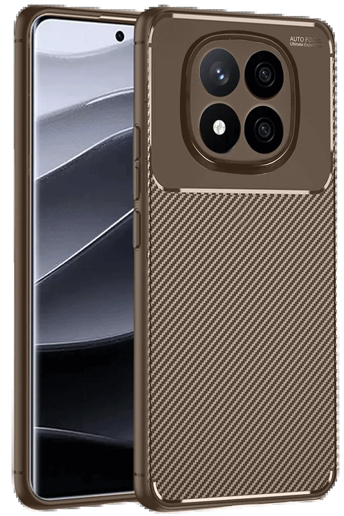 Xi̇aomi̇ Redmi̇ Note 14 Pro 4G Kılıf Auto Focus Karbon Kapak - Kahverengi̇ - Dropx5720-8151