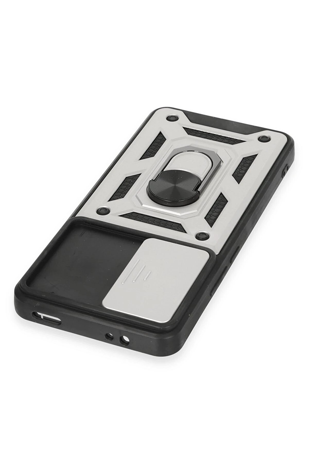 Xi̇aomi̇ Mi̇ 12T Pro Kılıf Pars Lens Yüzüklü Si̇li̇kon - Gümüş - Dropx4068-1362