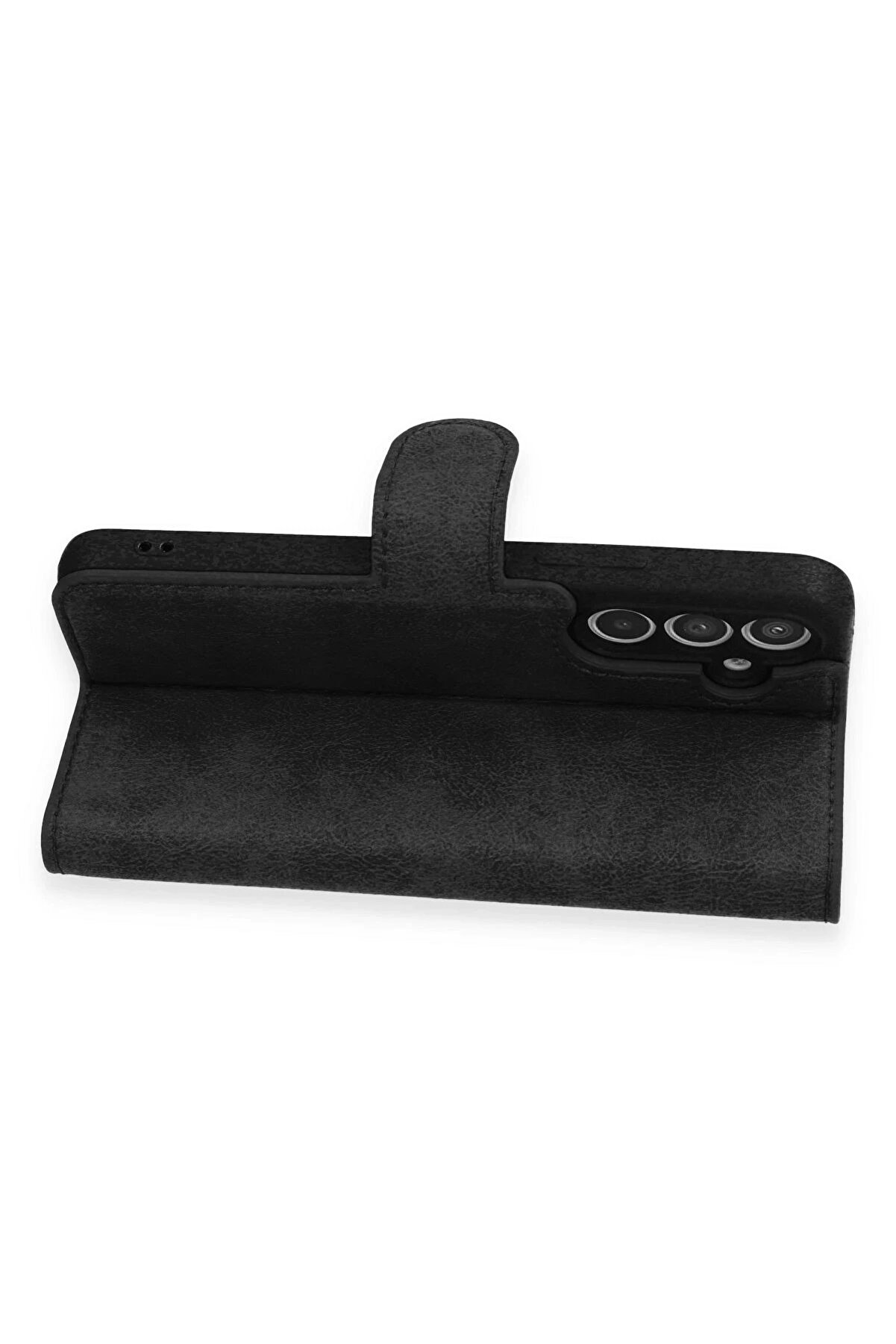 Samsung Galaxy A34 5G Kılıf Trend S Plus Kapaklı Kılıf - Si̇yah - Dropx2592-2856