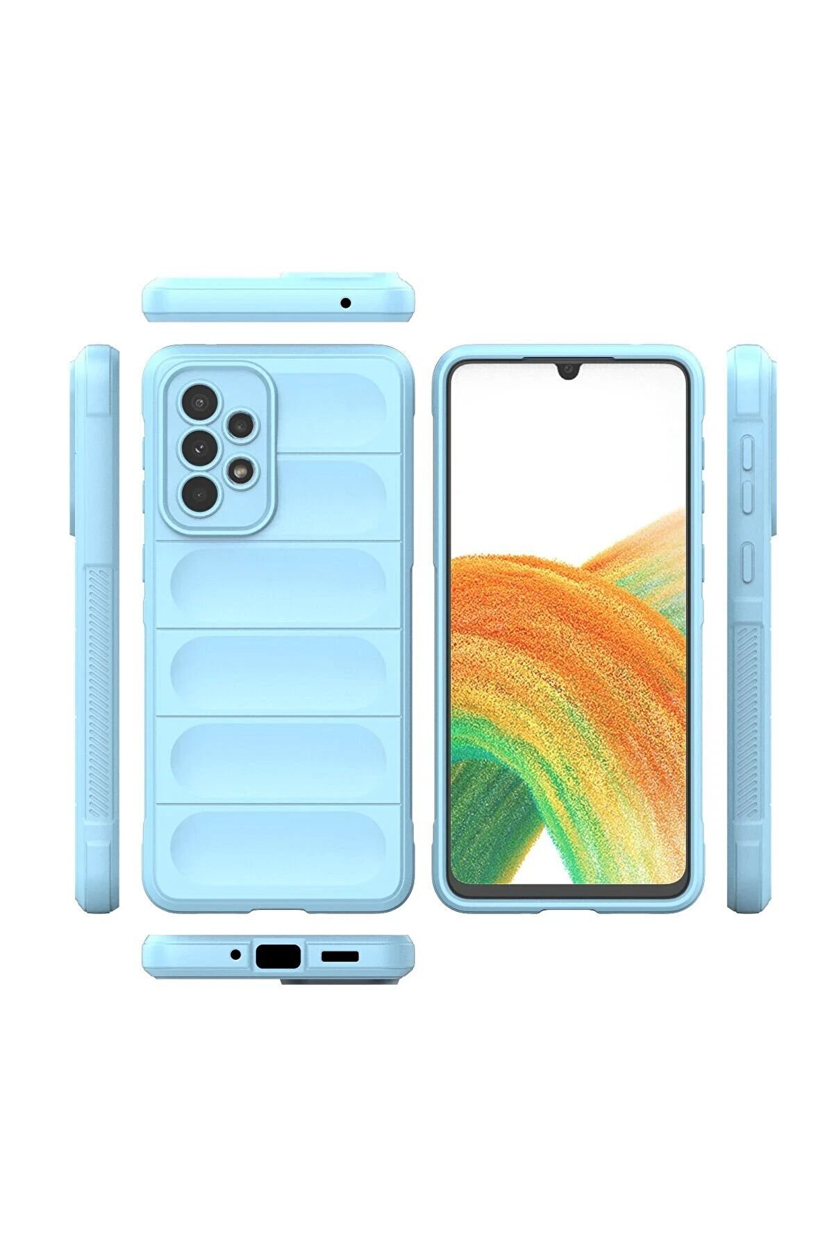 Samsung Galaxy A33 5G Kılıf Opti̇mum Si̇li̇kon - Sky Blue - Dropx2113-9575