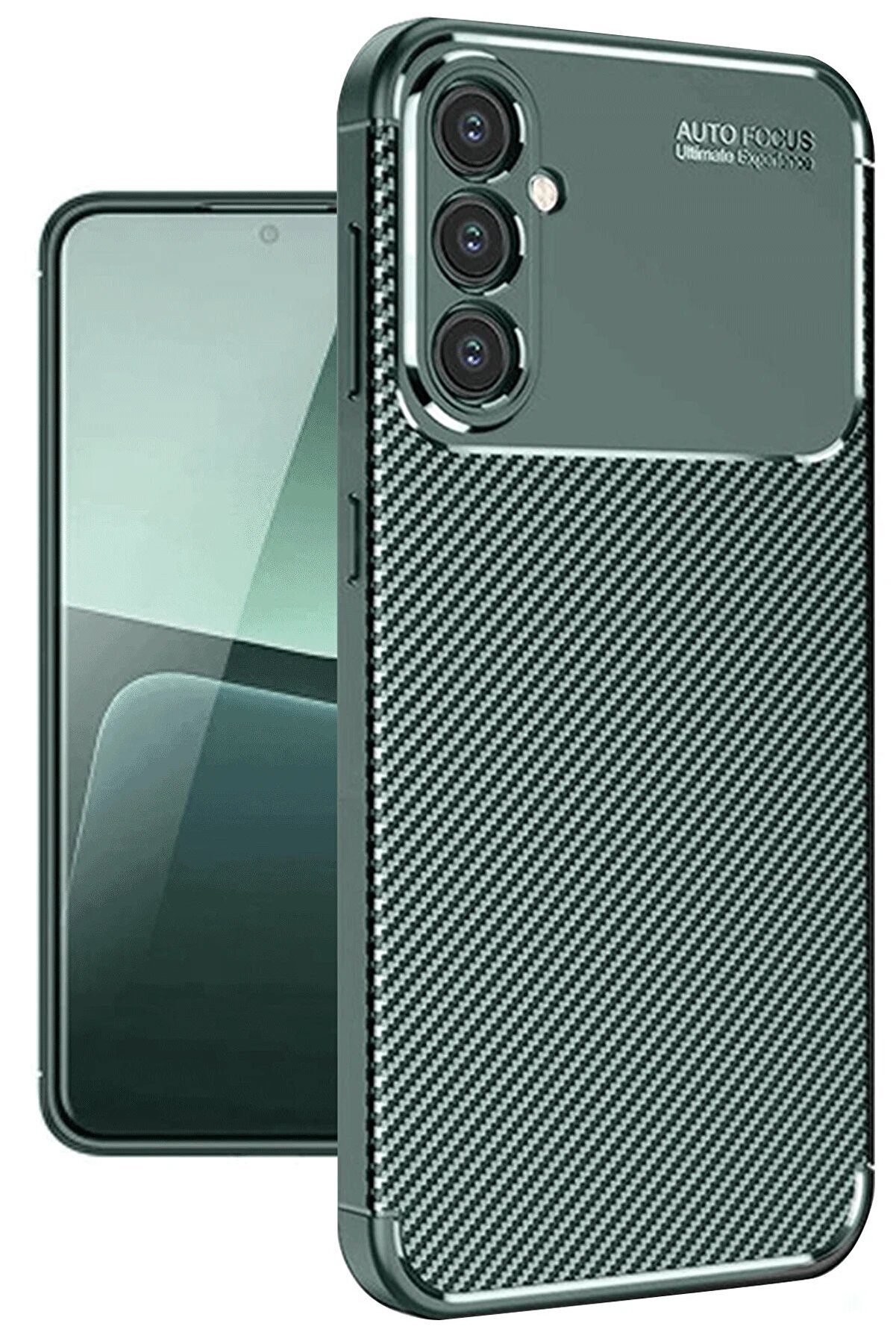 Samsung Galaxy A56 Kılıf Auto Focus Karbon Kapak - Koyu Yeşi̇l - Dropx8696-6777