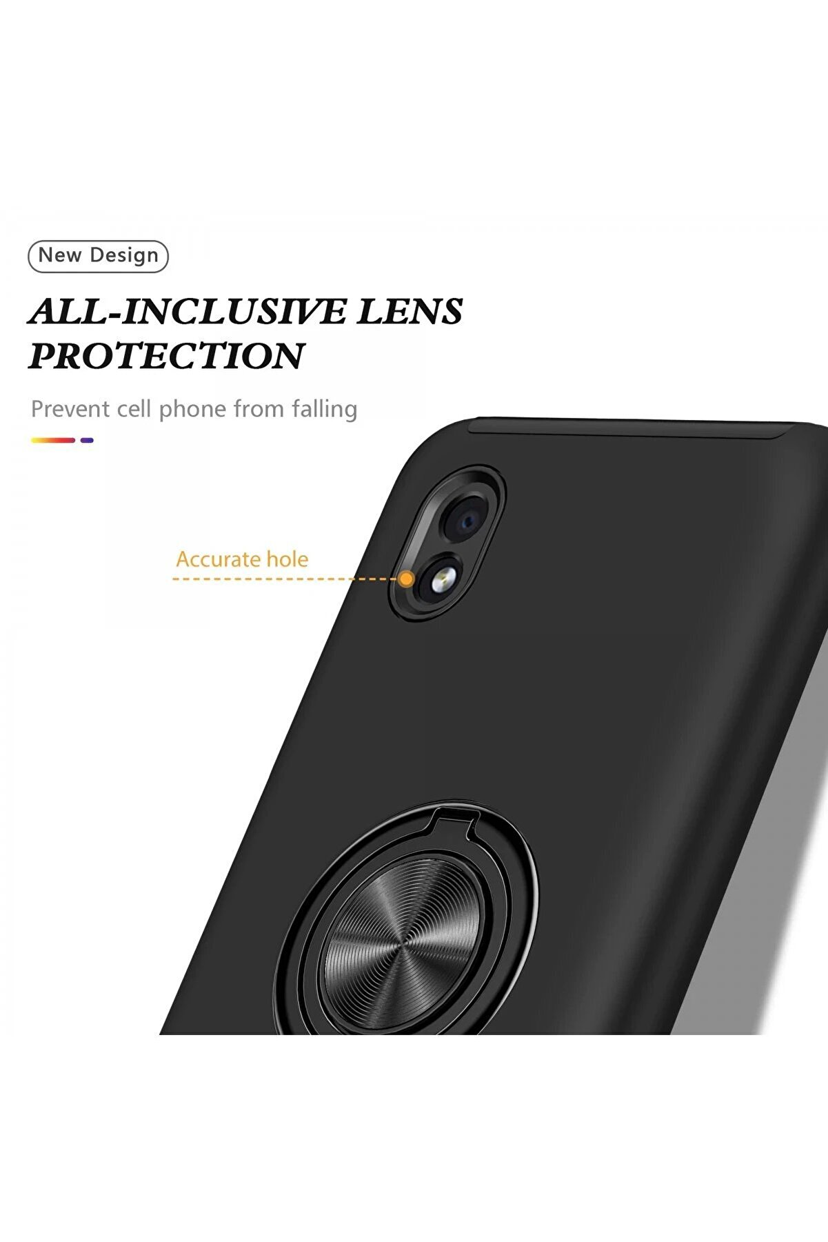 Samsung Galaxy A01 Core Kılıf Eli̇t Yüzüklü Kapak - Si̇yah - Dropx6726-1328