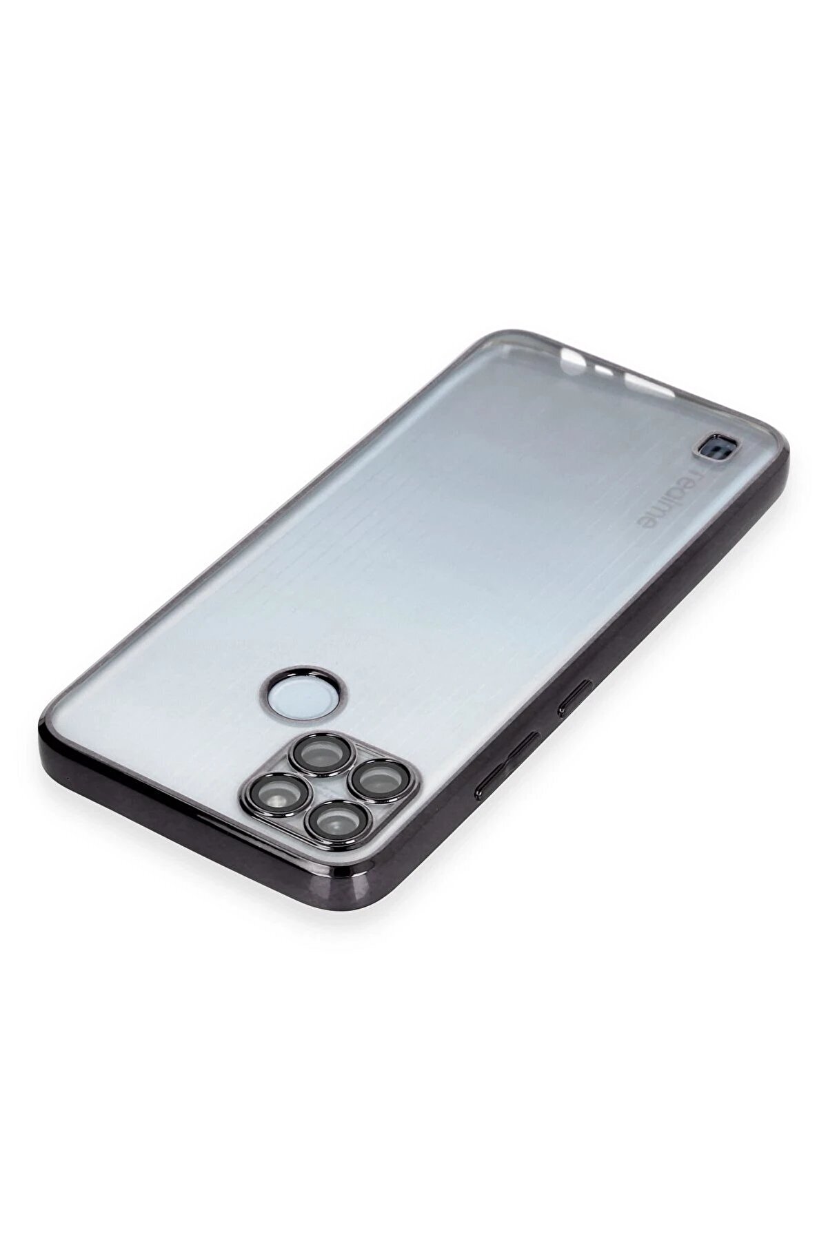 Realme C25Y Kılıf Lensli̇ Si̇li̇kon - Si̇yah - Dropx2303-3795