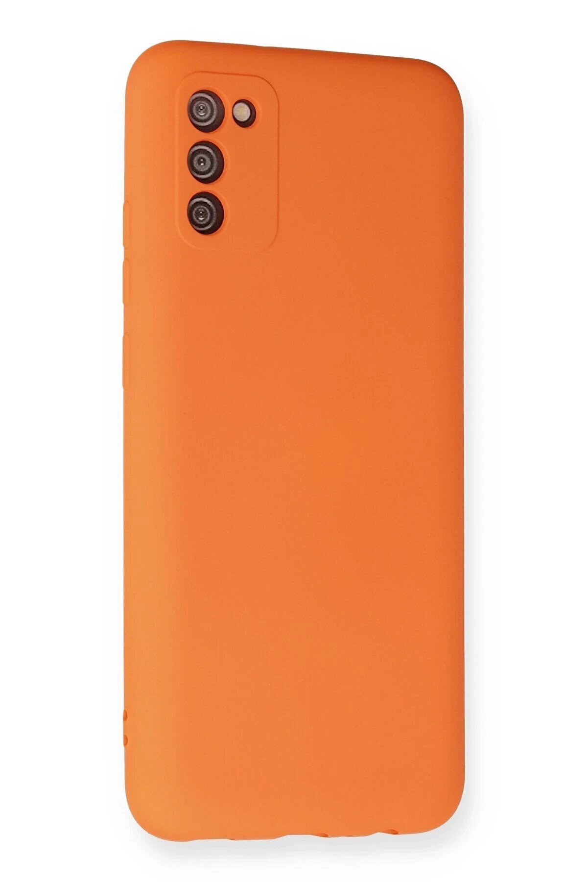 Samsung Galaxy A03S Kılıf Nano İçi̇ Kadi̇fe Si̇li̇kon - Turuncu - Dropx8284-9919