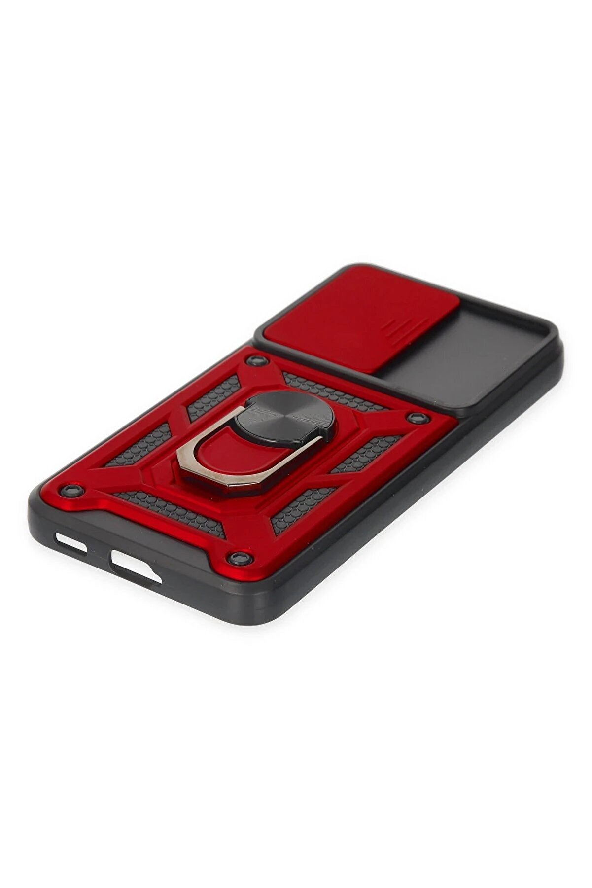 Samsung Galaxy S22 Kılıf Pars Lens Yüzüklü Si̇li̇kon - Kırmızı - Dropx8309-2740