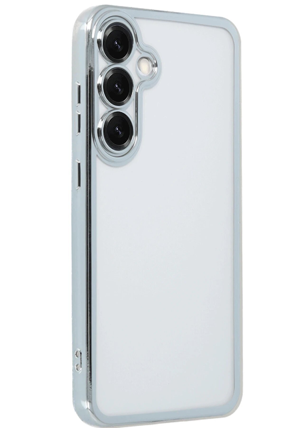 Samsung Galaxy S25 Plus Kılıf Lensli̇ Si̇li̇kon - Gümüş - Dropx1269-8616