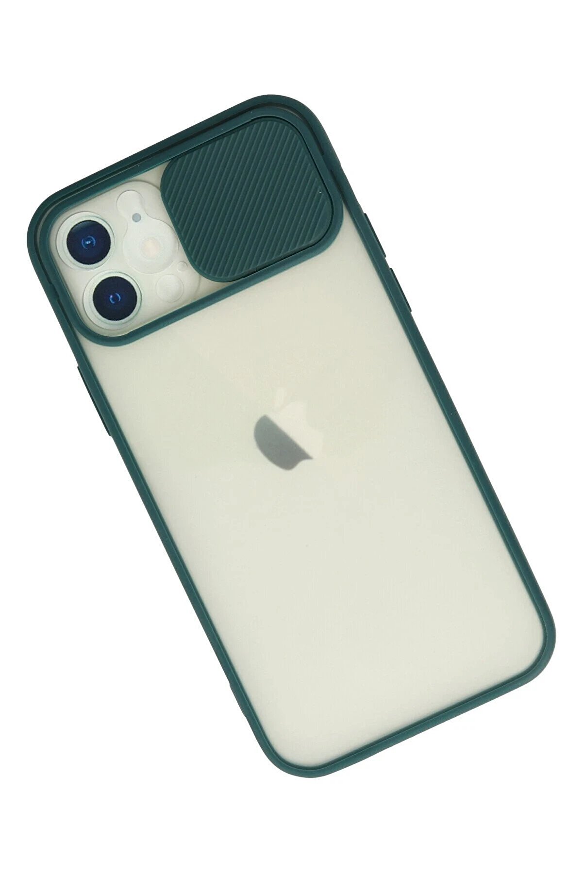 İphone 12 Kılıf Palm Buzlu Kamera Sürgülü Si̇li̇kon - Yeşi̇l - Dropx8558-3480