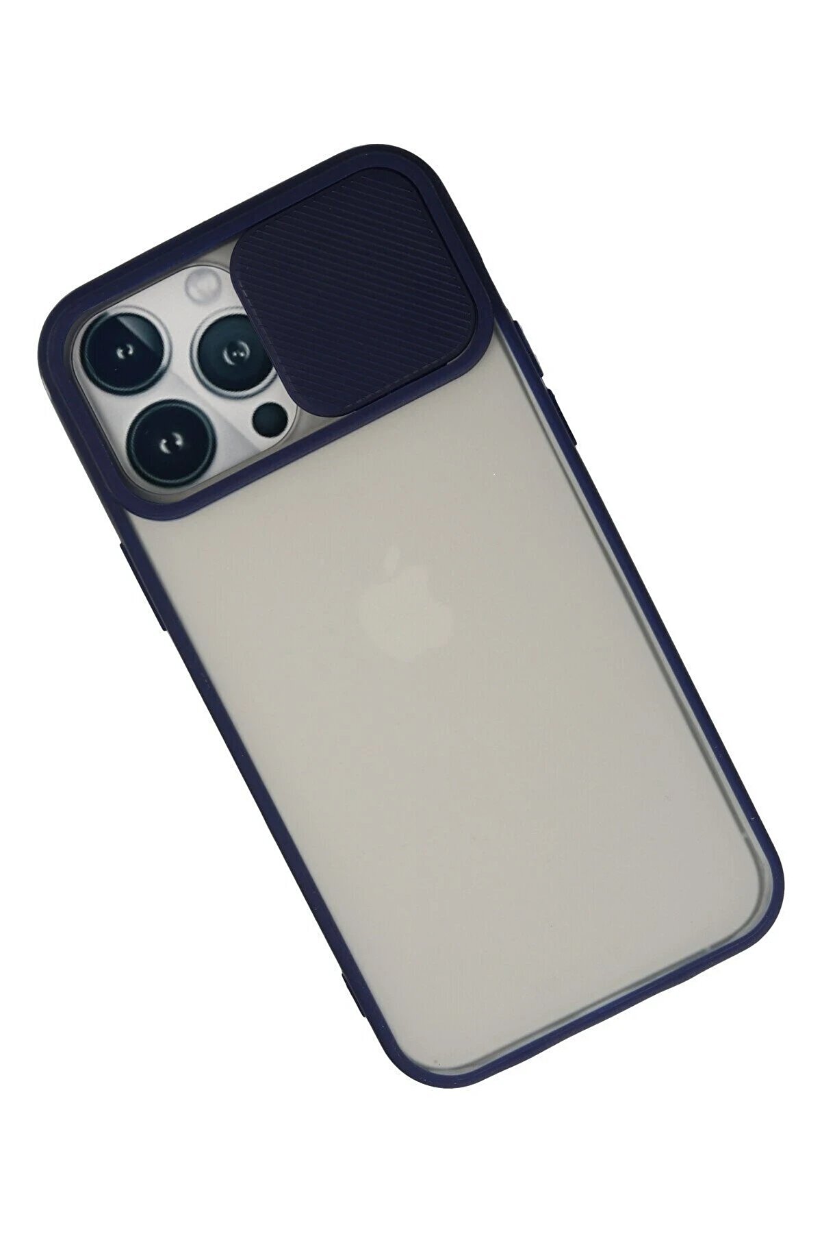 İphone 13 Pro Max Kılıf Palm Buzlu Kamera S&uuml;rg&uuml;l&uuml; Si̇li̇kon - Laci̇vert - Dropx3666-5491