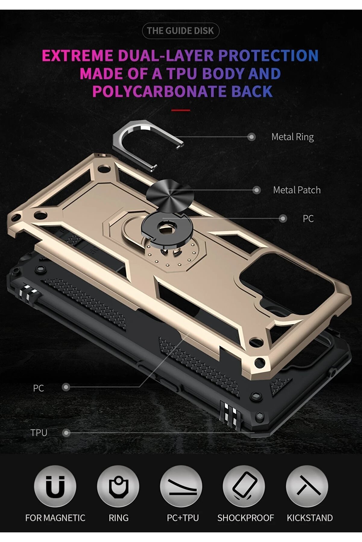 Oppo Reno 5 Li̇te Kılıf Sofya Y&uuml;z&uuml;kl&uuml; Si̇li̇kon Kapak - Gold - Dropx1245-3330