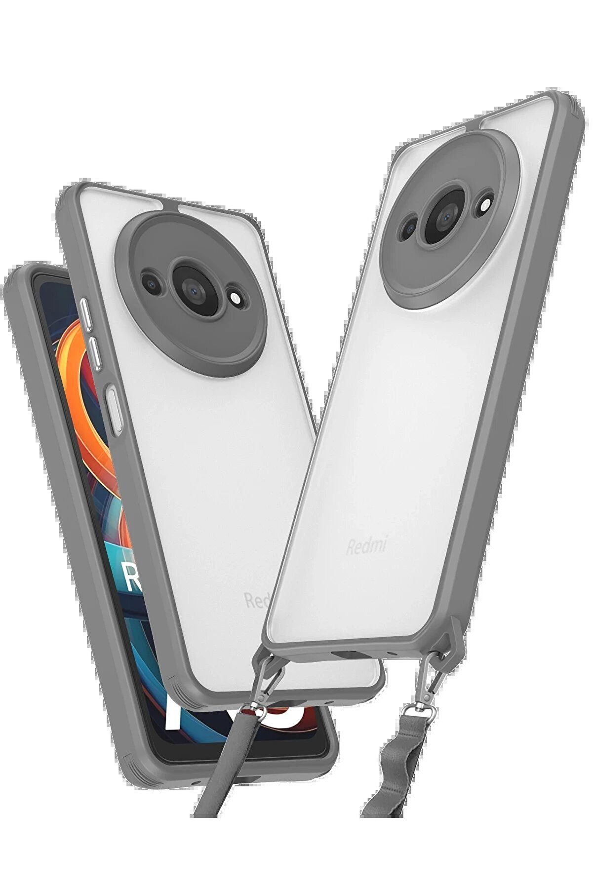 Xi̇aomi̇ Redmi̇ A3 4G Kılıf Penta Si̇li̇kon Kılıf - Ti̇tan Gri̇ - Dropx2989-5585