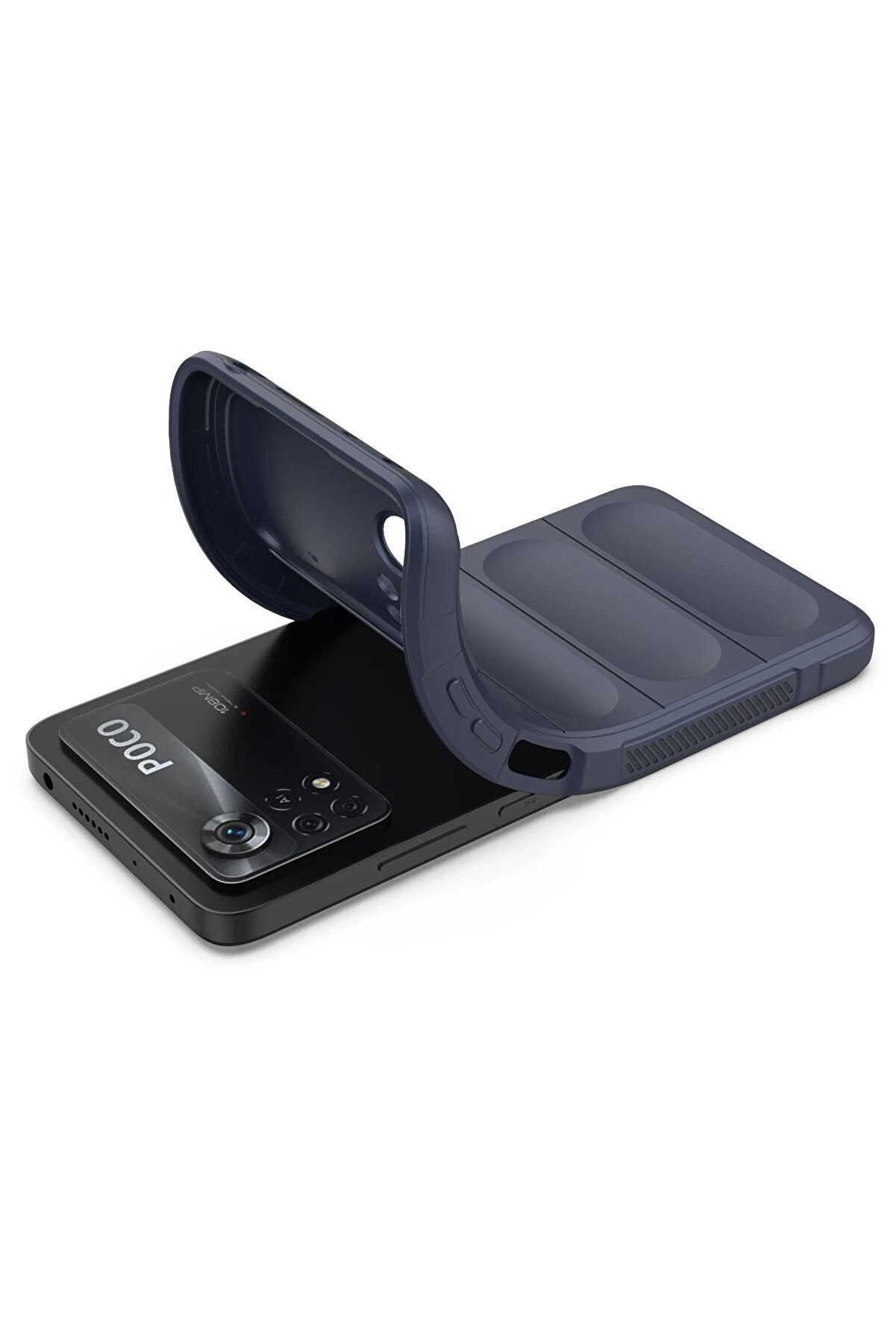 Xi̇aomi̇ Poco X4 Pro 5G Kılıf Opti̇mum Si̇li̇kon - Laci̇vert - Dropx4677-1518