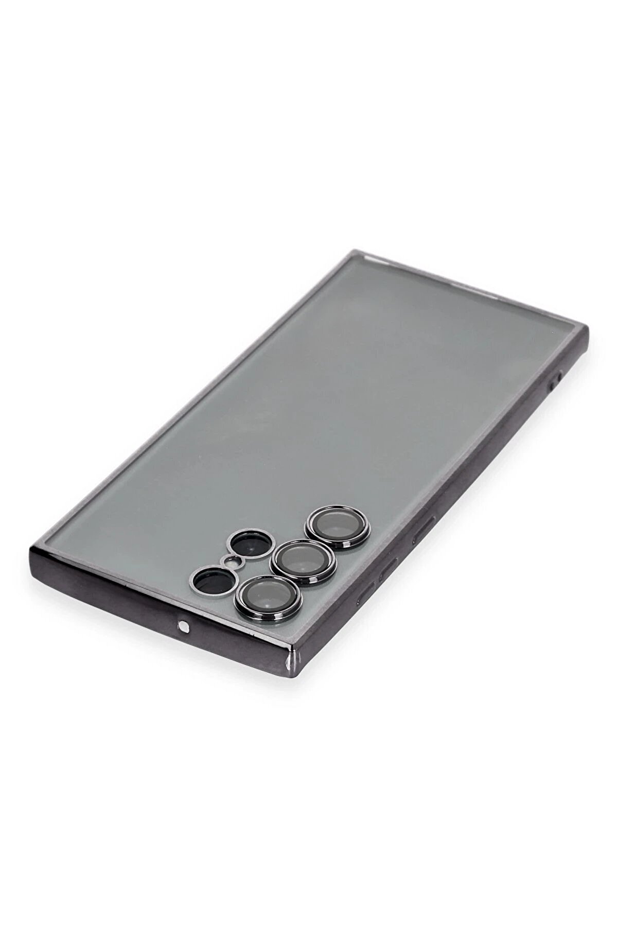 Samsung Galaxy S22 Ultra Kılıf Lensli̇ Si̇li̇kon - Si̇yah - Dropx9147-4095