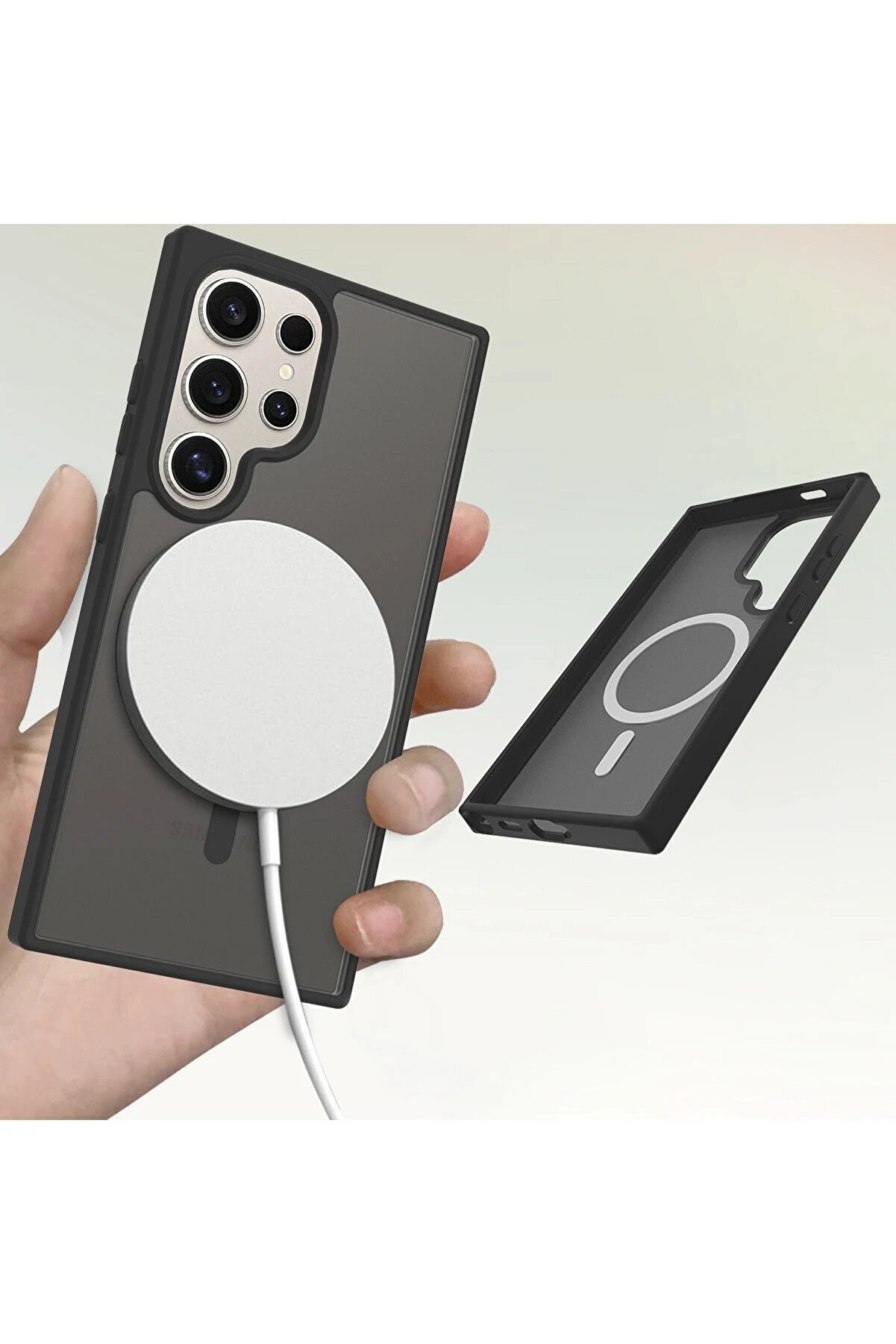 Samsung Galaxy S24 Ultra Jota Magsafe Kapak - Pudra - Dropx5325-5588