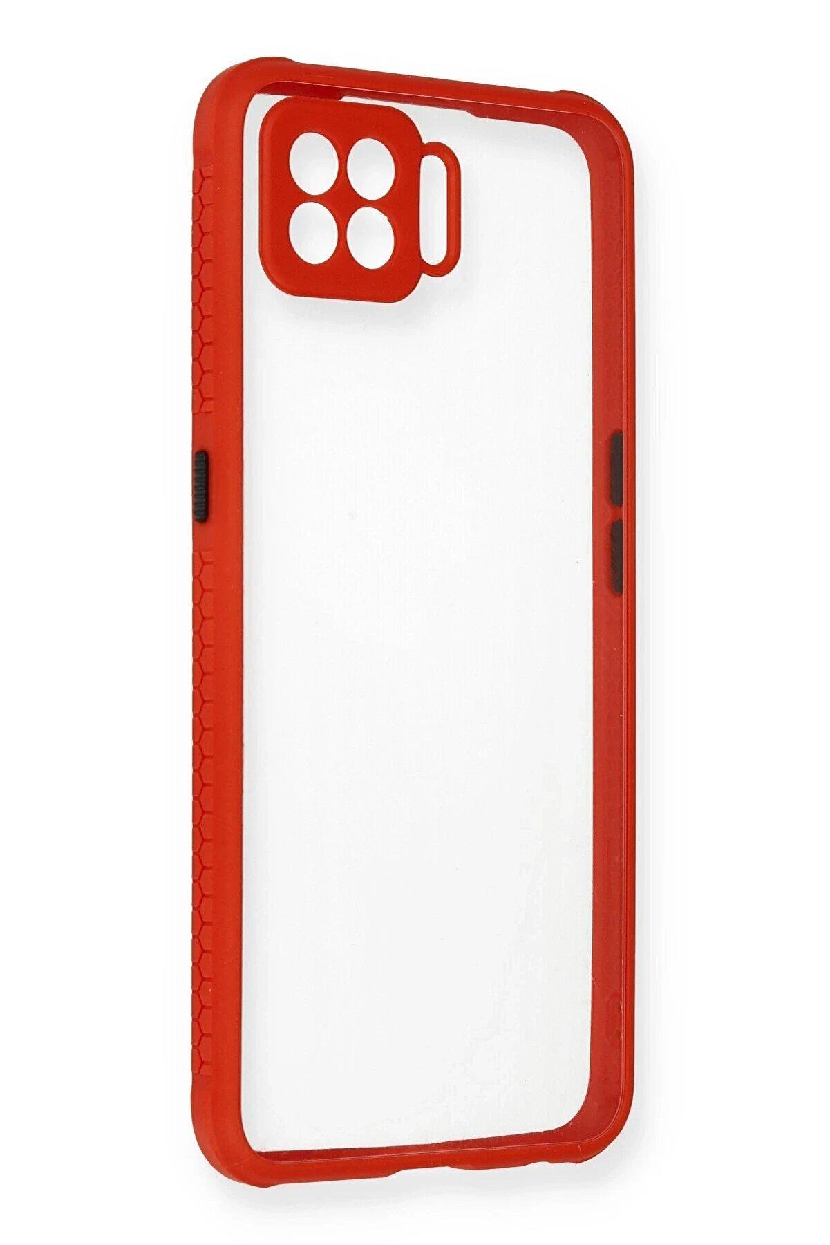 CepteToptan Oppo A73 Kılıf Miami Şeffaf Silikon - Kırmızı - DROPX1533-2461