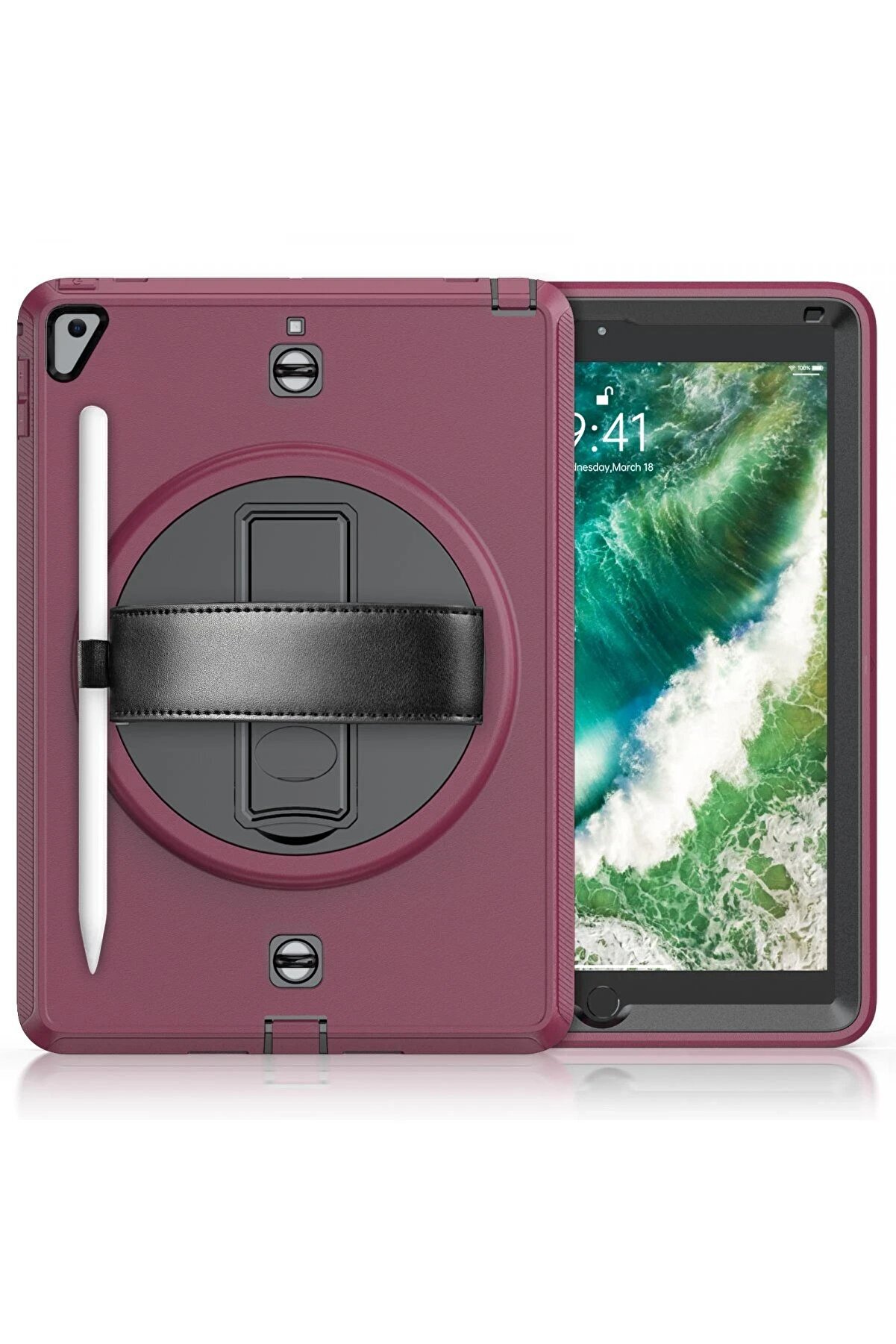 İpad 5 Ai̇r 9.7 Kılıf Strap-C Otterbox Tablet Kapak - Mürdüm - Dropx3313-3261
