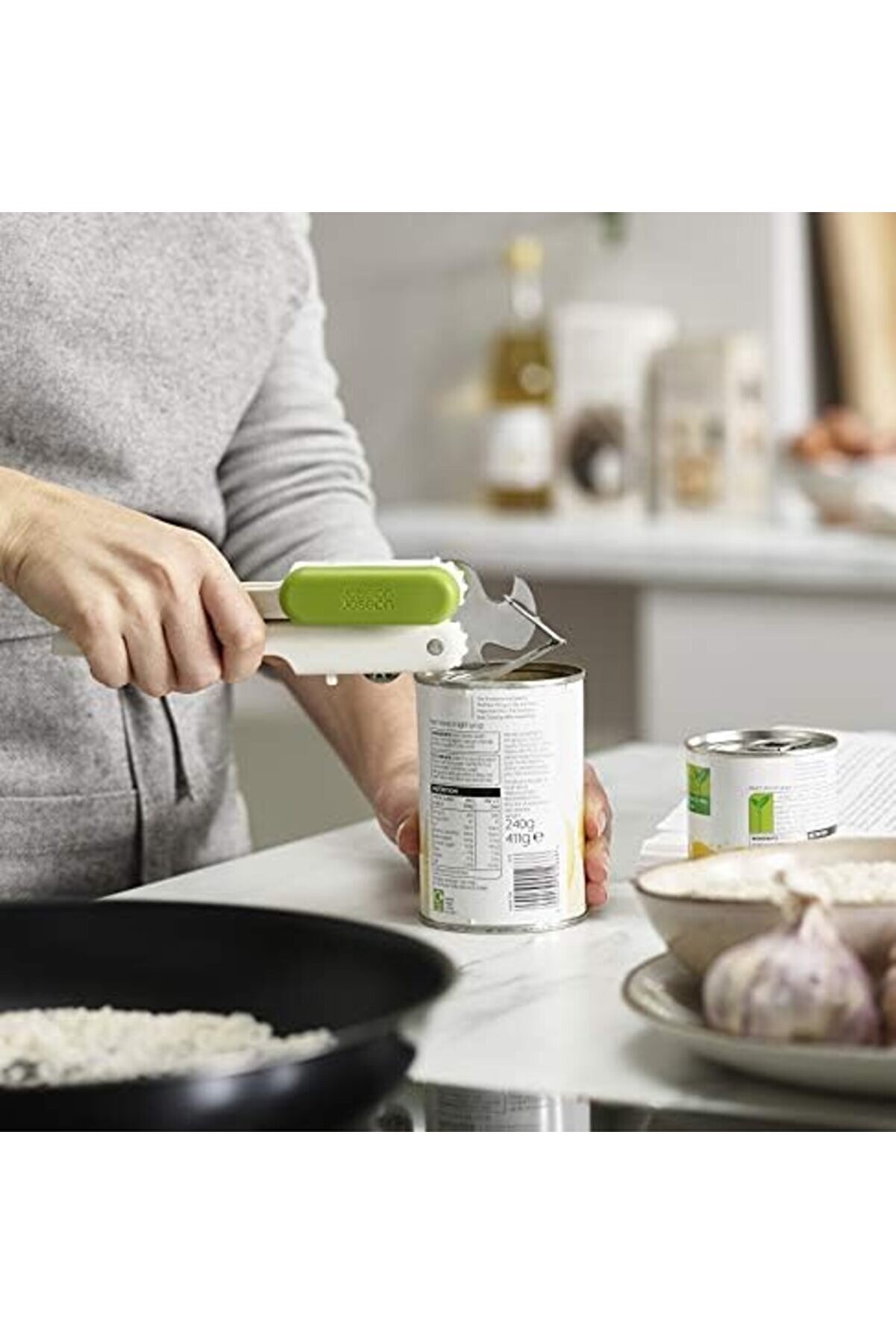 Emn Joseph 20172 Pi̇vot 3 Ü 1 Arada Konserve Açacağı, Paslanmaz Çeli̇k, Beyaz, 5,79 X 5 X 18,49