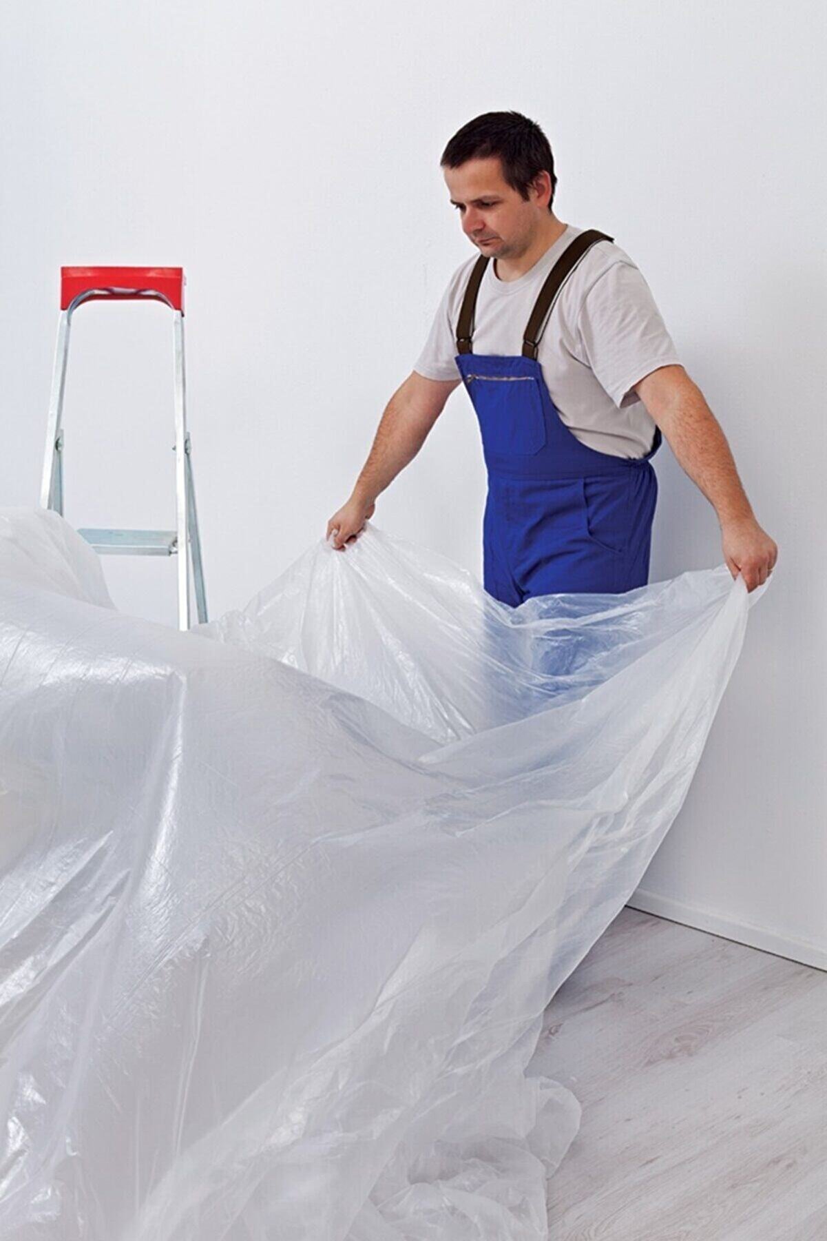 PASS Eko Hışır Örtü Eşya Koruma Örtüsü Hışır Örtü Boya Badana Örtüsü Toz Koruma Örtüsü 50m²