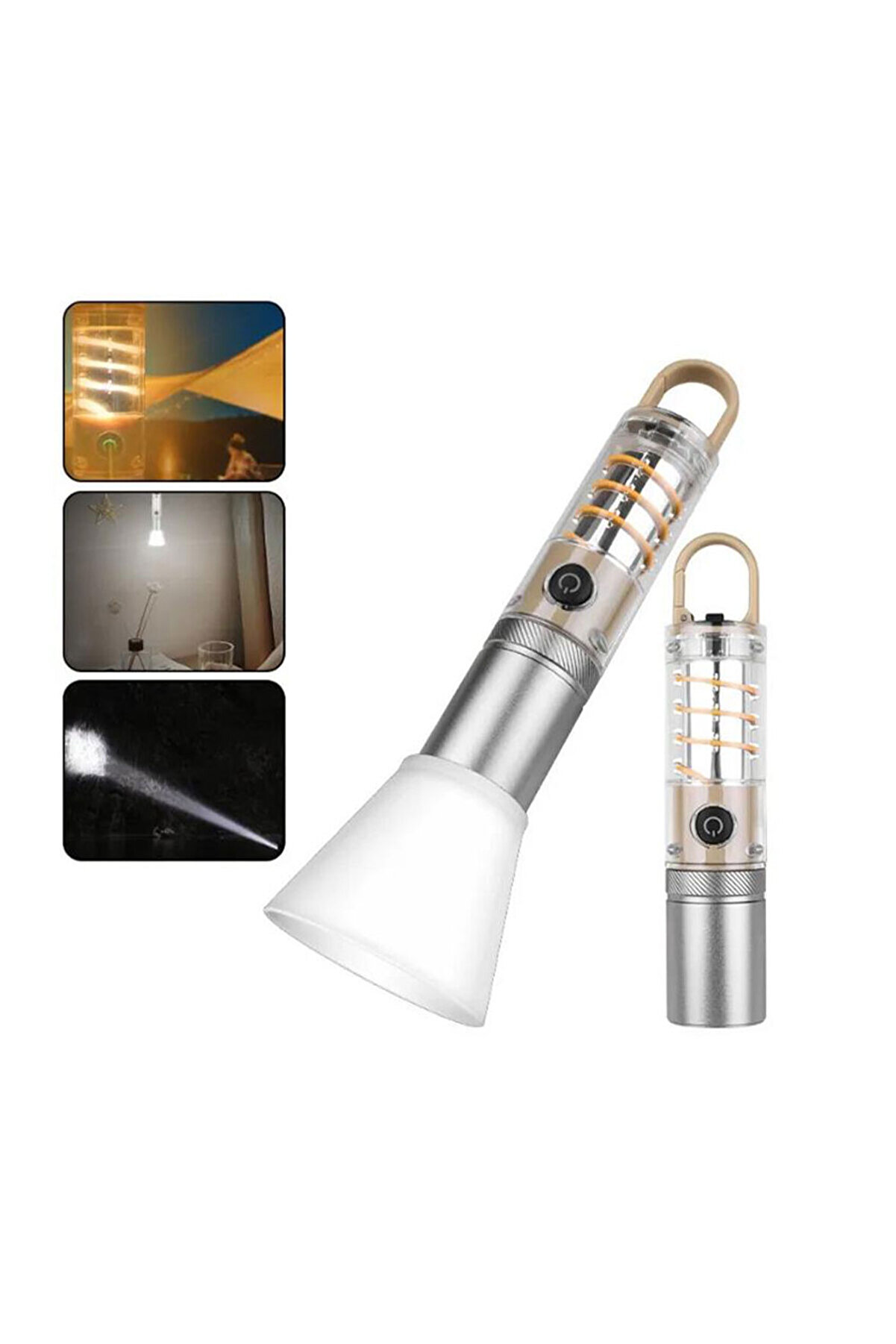 evimdeyokyok 10W Zoomlu Led Powerbank Özellikli Şarjlı Kamp El Feneri PS-8915