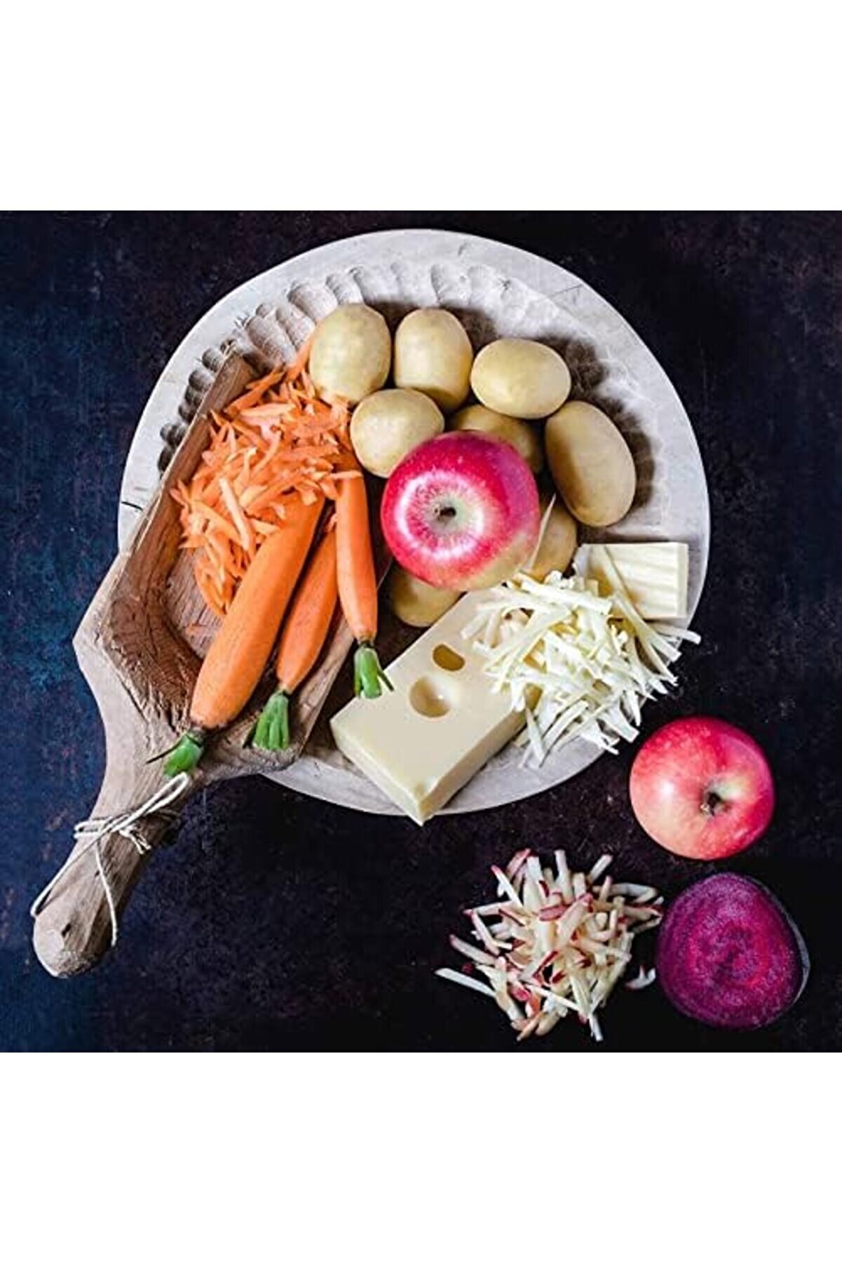 Mi̇croplane Mutfak Rendesi̇ Çok Kaba Patates, Kabak, Havuç, Elma, Lahana Ve Peyni̇r Içi̇n Paslanmaz Çel