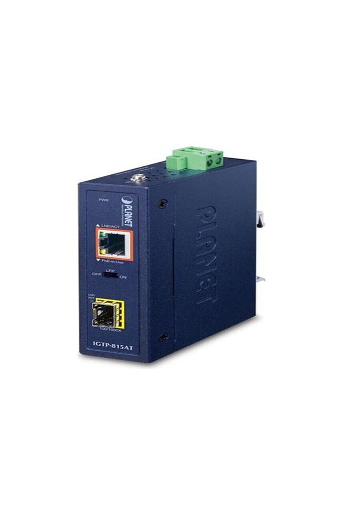 Planet Pl-ıgtp-815at 100/1000base-x To 10/100/1000base-t Poe+ Endüstriyel Poe+ Media Converter