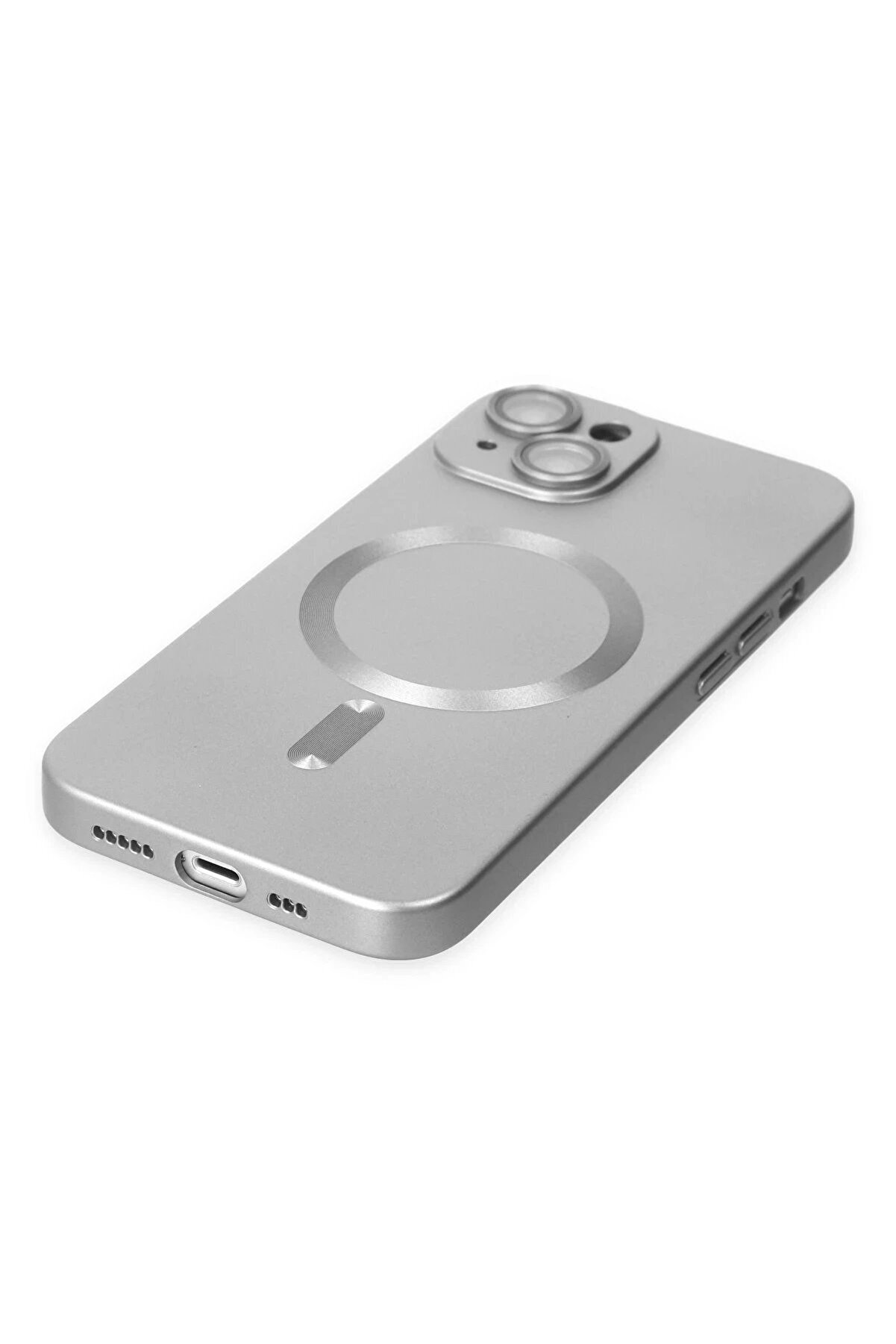 İphone 14 Plus Kılıf Moshi̇ Lens Magneti̇csafe Si̇li̇kon - G&uuml;m&uuml;ş - Dropx6375-6869
