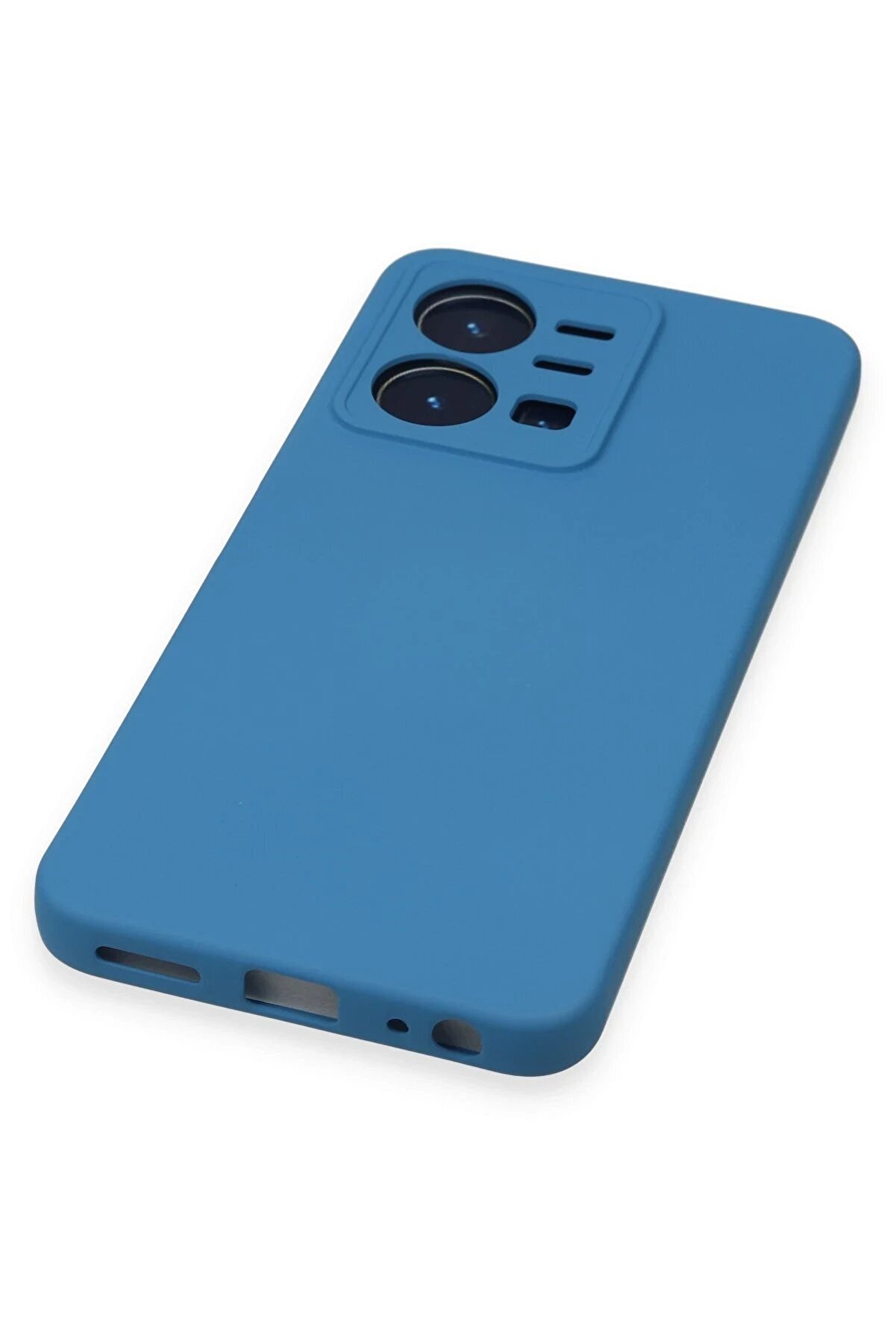 Vi̇vo Y35 Kılıf Nano İçi̇ Kadi̇fe Si̇li̇kon - Mavi̇ - Dropx6936-3082
