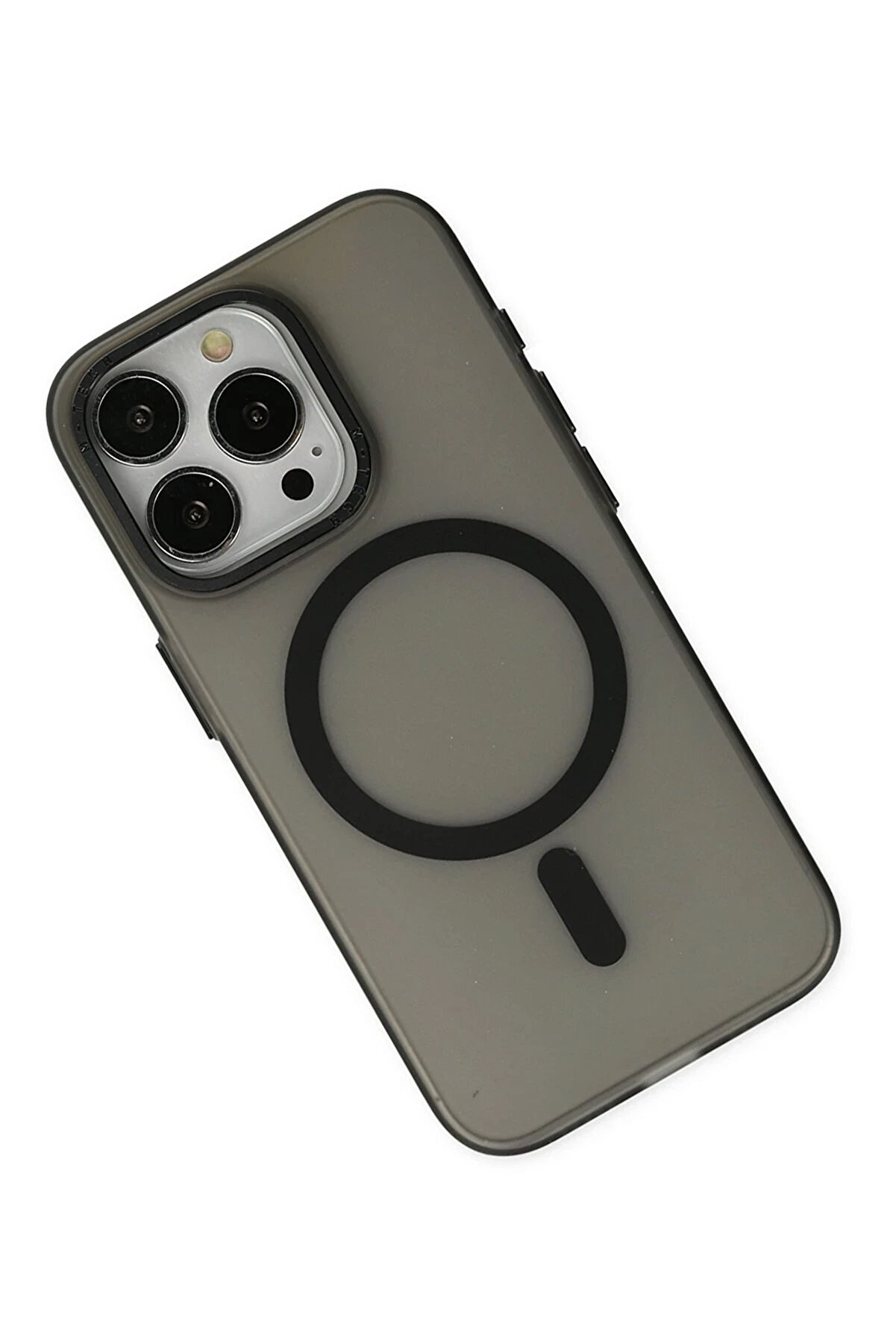 İphone 15 Pro Max Kılıf Lodos Magneti̇csafe Mat Kapak - Si̇yah - Dropx2458-2658