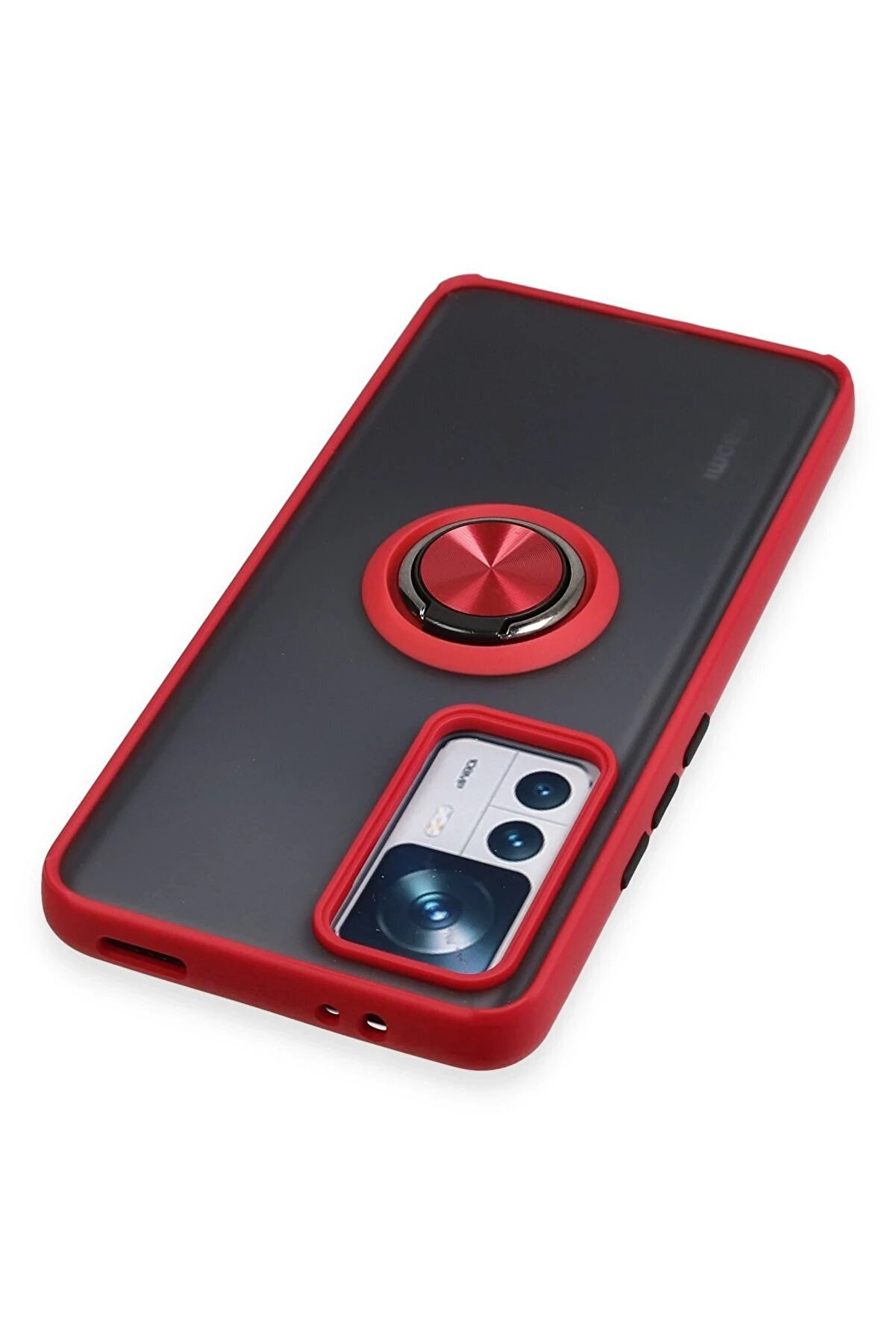 Xi̇aomi̇ Mi̇ 12T Pro Kılıf Montreal Yüzüklü Si̇li̇kon Kapak - Kırmızı - Dropx4029-2432