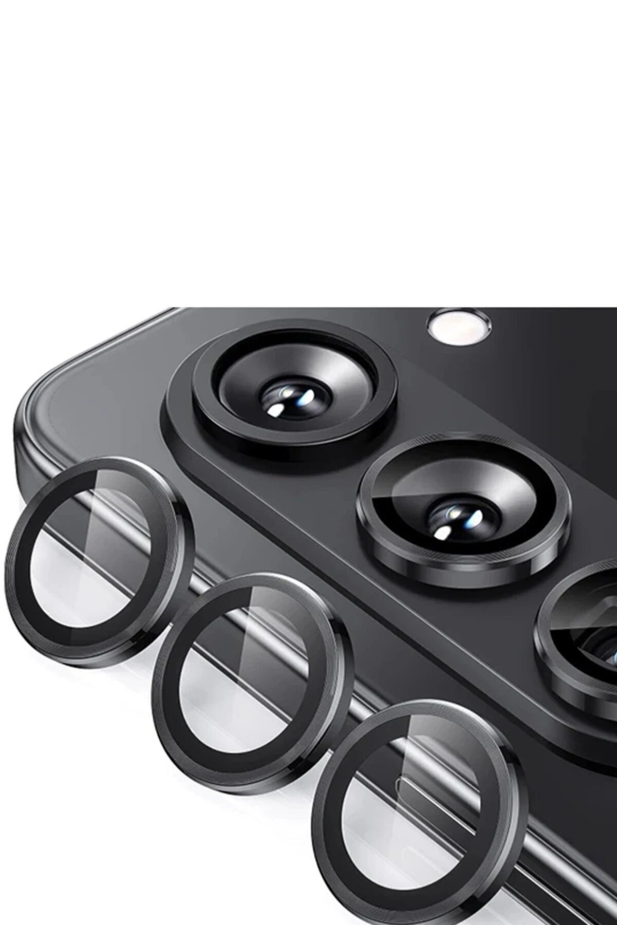 CepteToptan Samsung Galaxy Z Fold 5 Valdez Metal Kamera Lens - Siyah - DROPX3381-8461