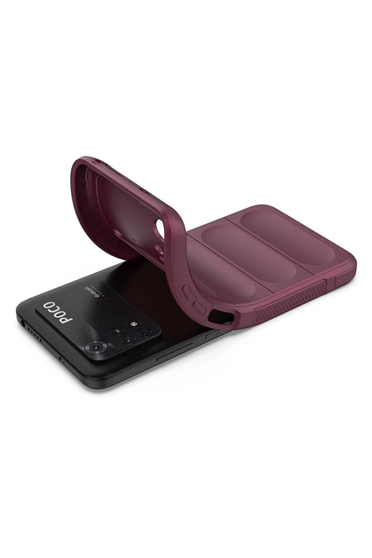 Xi̇aomi̇ Poco M4 Pro 4G Kılıf Opti̇mum Si̇li̇kon - Bordo - Dropx1352-2178