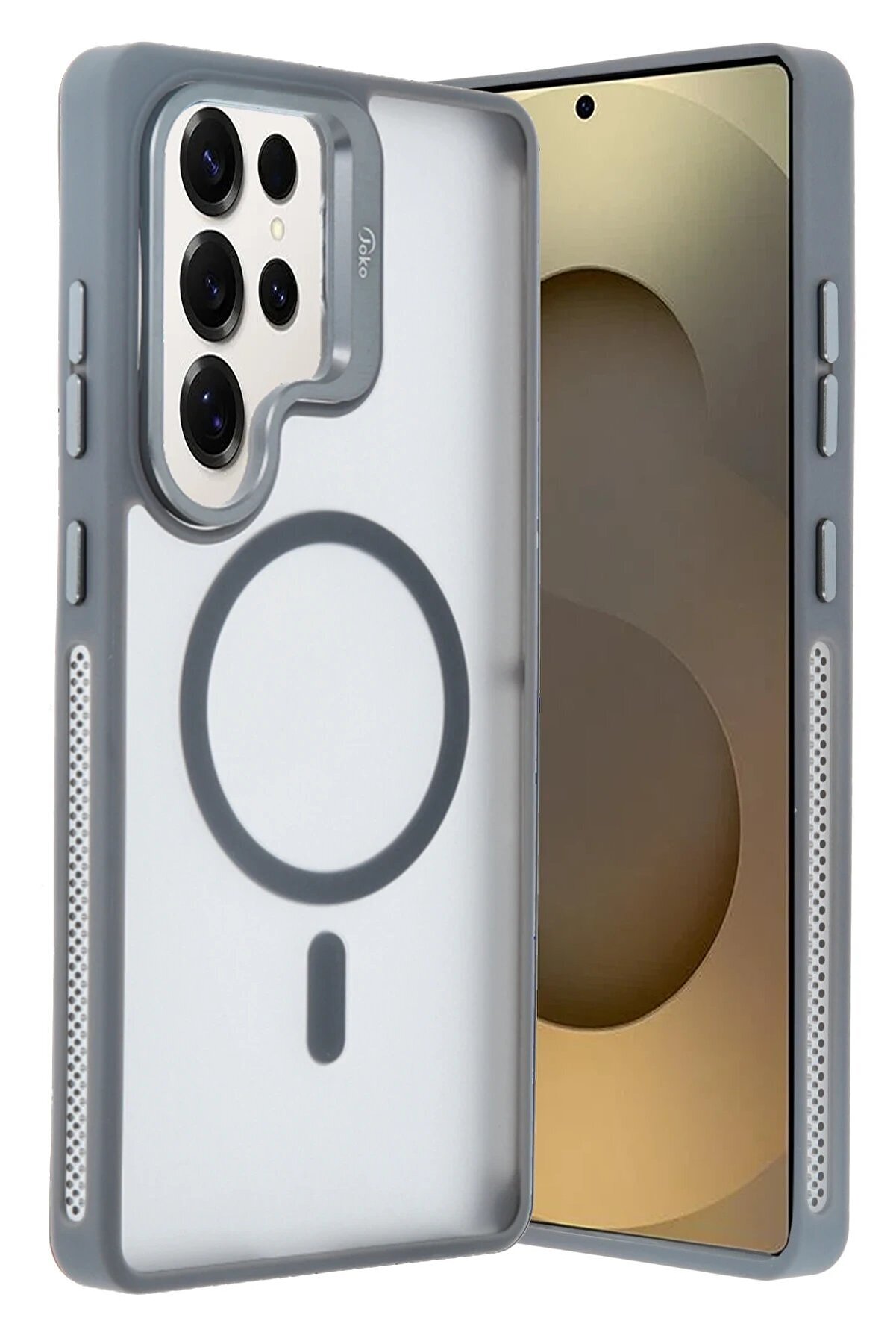 Samsung Galaxy S25 Ultra Flet Lens Magsafe Kapak - Gri̇ - Dropx8285-8575