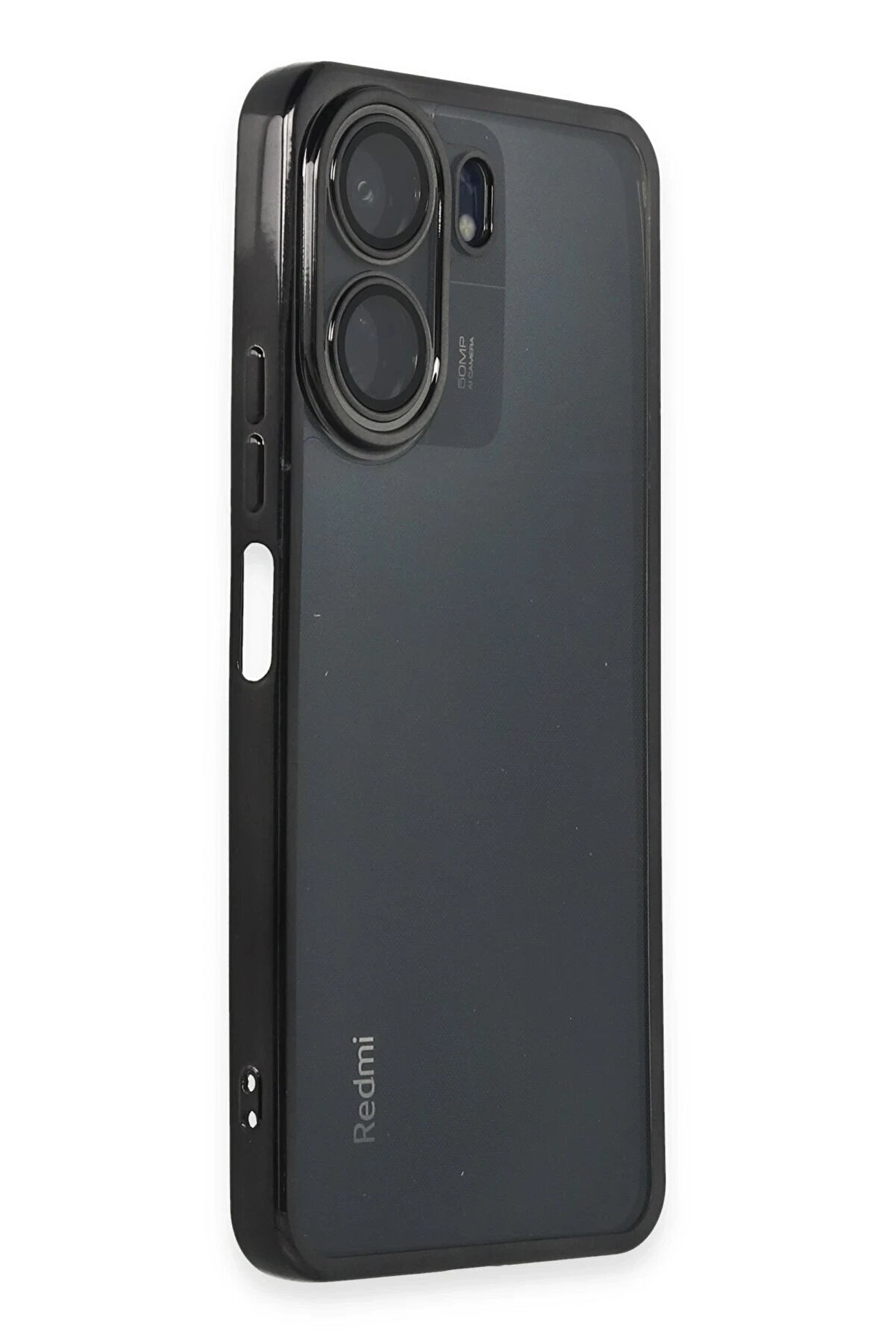 Xi̇aomi̇ Redmi̇ 13C Kılıf Lensli̇ Si̇li̇kon - Si̇yah - Dropx2121-5227