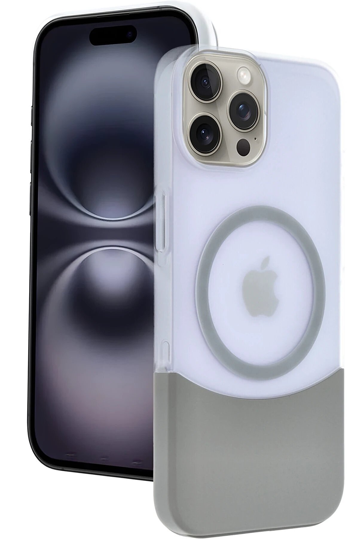 Apple İphone 15 Pro Max Velar Magsafe Kapak - Natural Grey - Dropx3360-7008