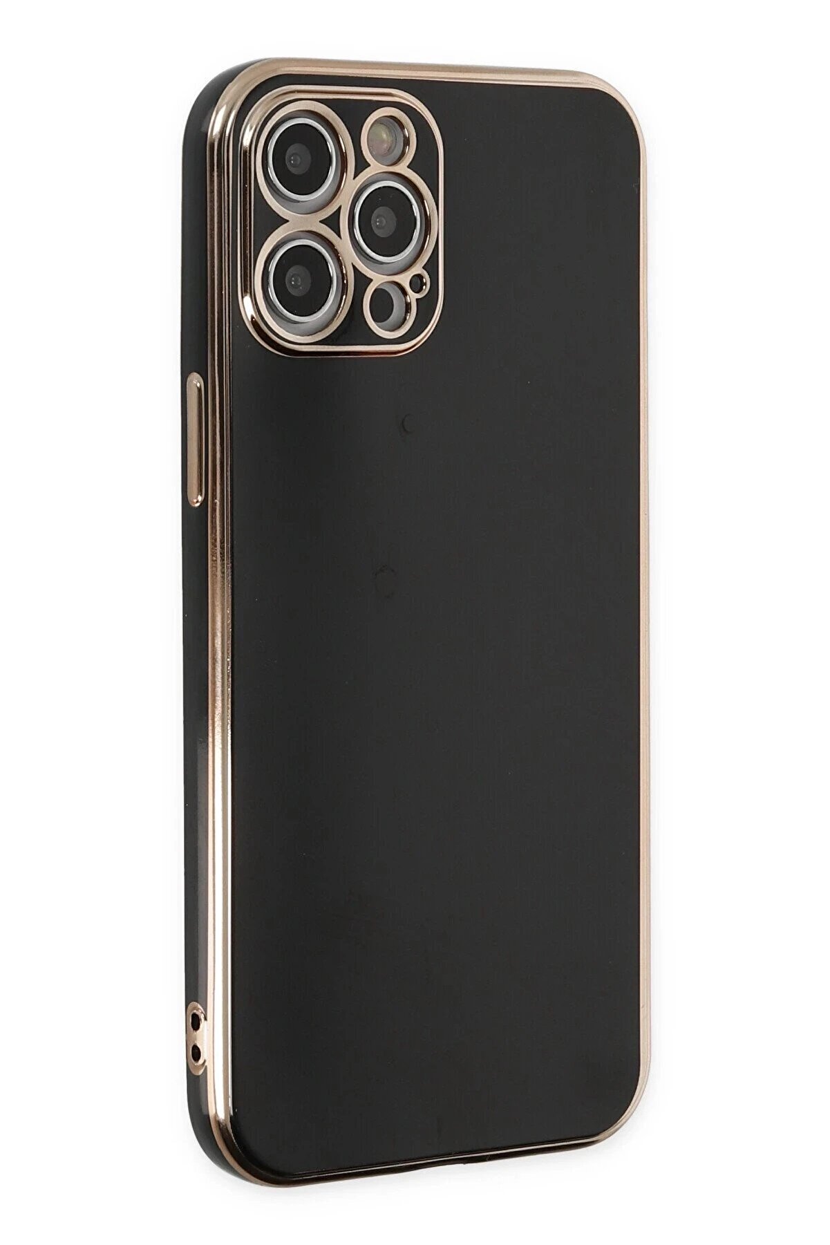 CepteToptan iPhone 12 Pro Kılıf Volet Silikon - Siyah - DROPX3256-6012