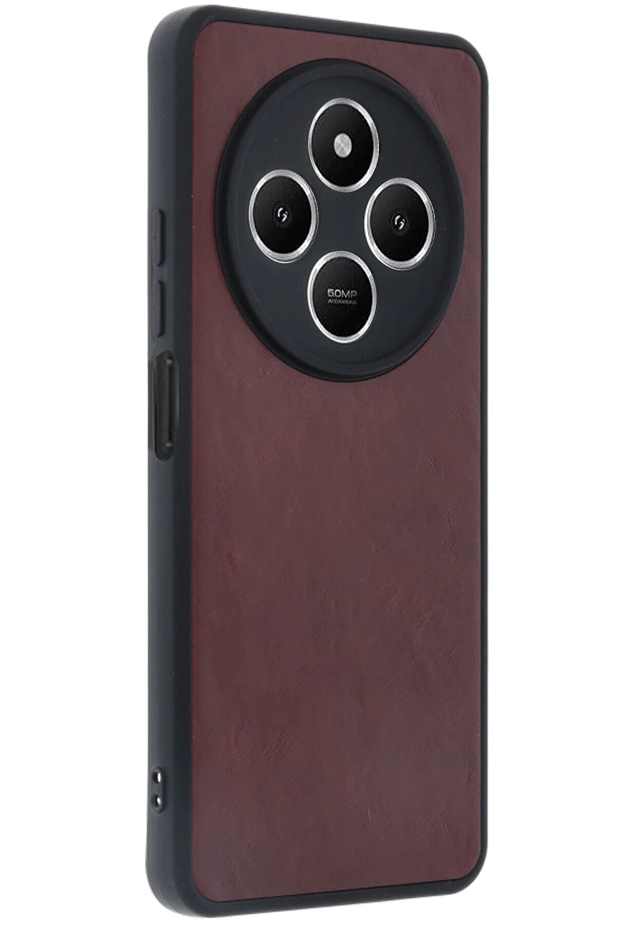 Xi̇aomi̇ Redmi̇ 14C Kılıf Aras Deri̇ Kapak - Bordo - Dropx4694-4304