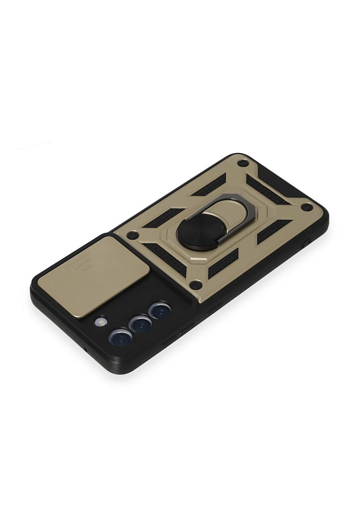 Samsung Galaxy S21 Fe Kılıf Pars Lens Yüzüklü Si̇li̇kon - Gold - Dropx8510-5963