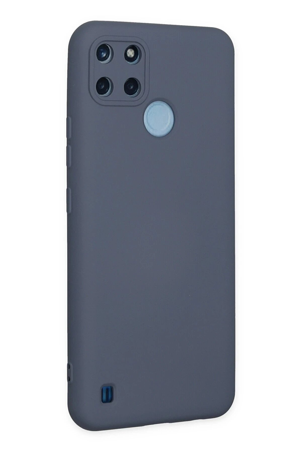 Realme C25Y Kılıf Nano İçi̇ Kadi̇fe Si̇li̇kon - Gri̇ - Dropx6299-6947