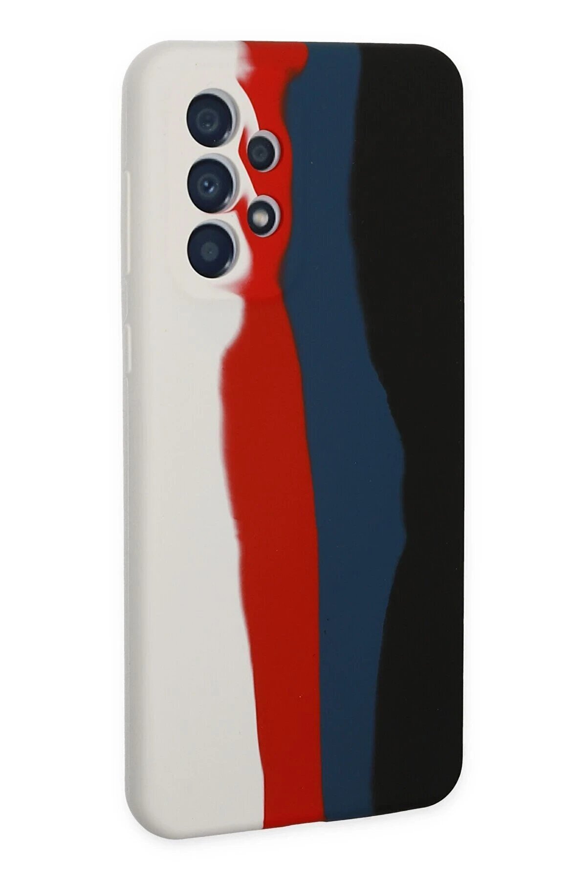 Samsung Galaxy A53 5G Kılıf Ebruli̇ Lansman Si̇li̇kon - Beyaz-Si̇yah - Dropx2002-5607